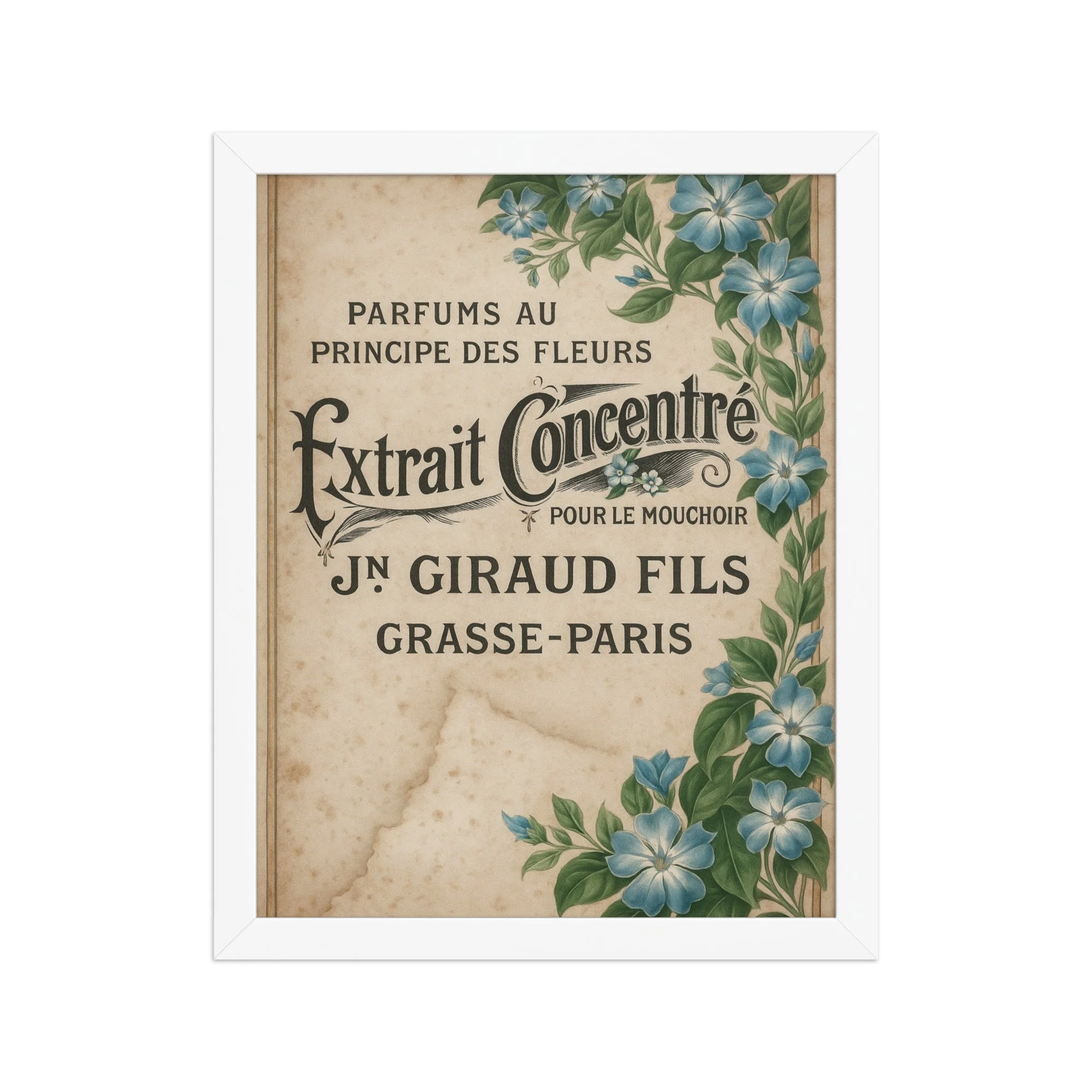 Vintage French Extrait Concentré Framed Print