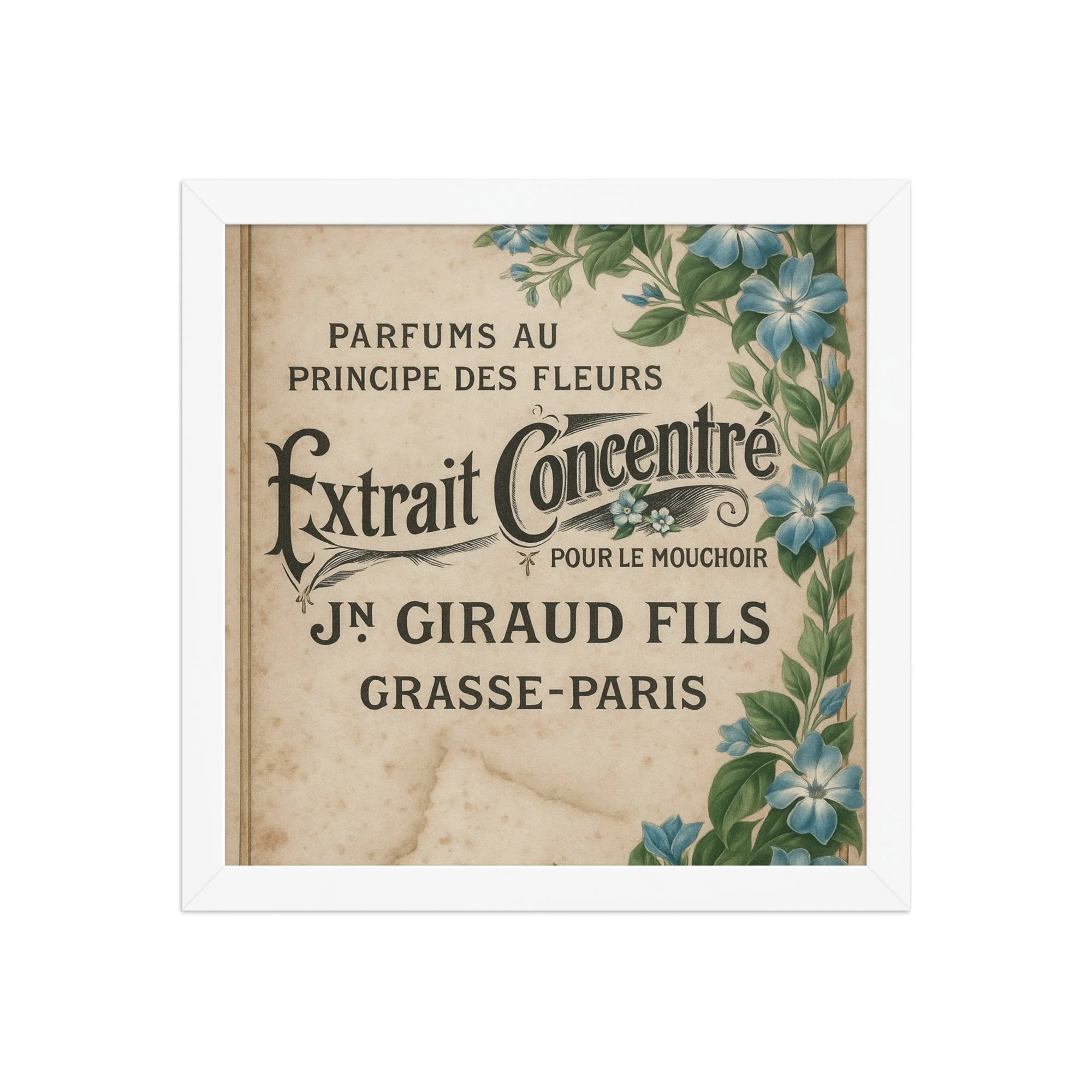 Vintage French Extrait Concentré Framed Print