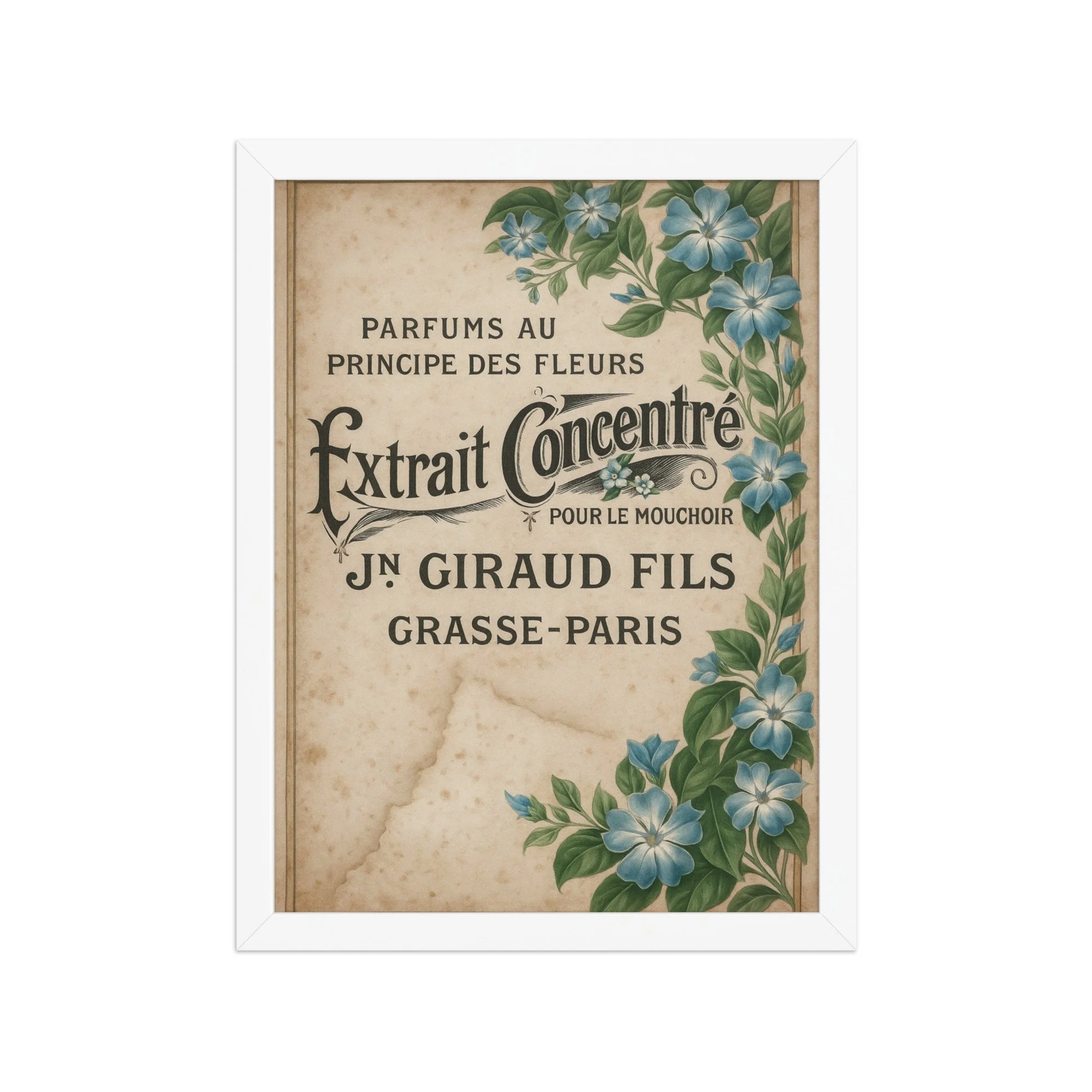 Vintage French Extrait Concentré Framed Print