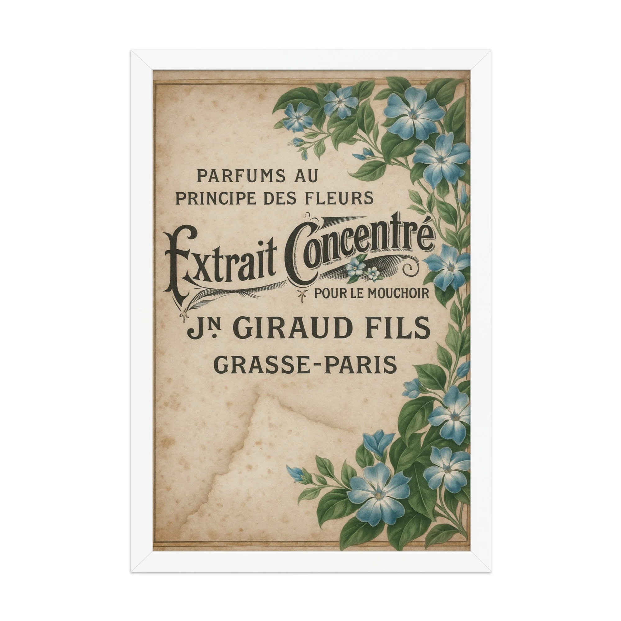 Vintage French Extrait Concentré Framed Print