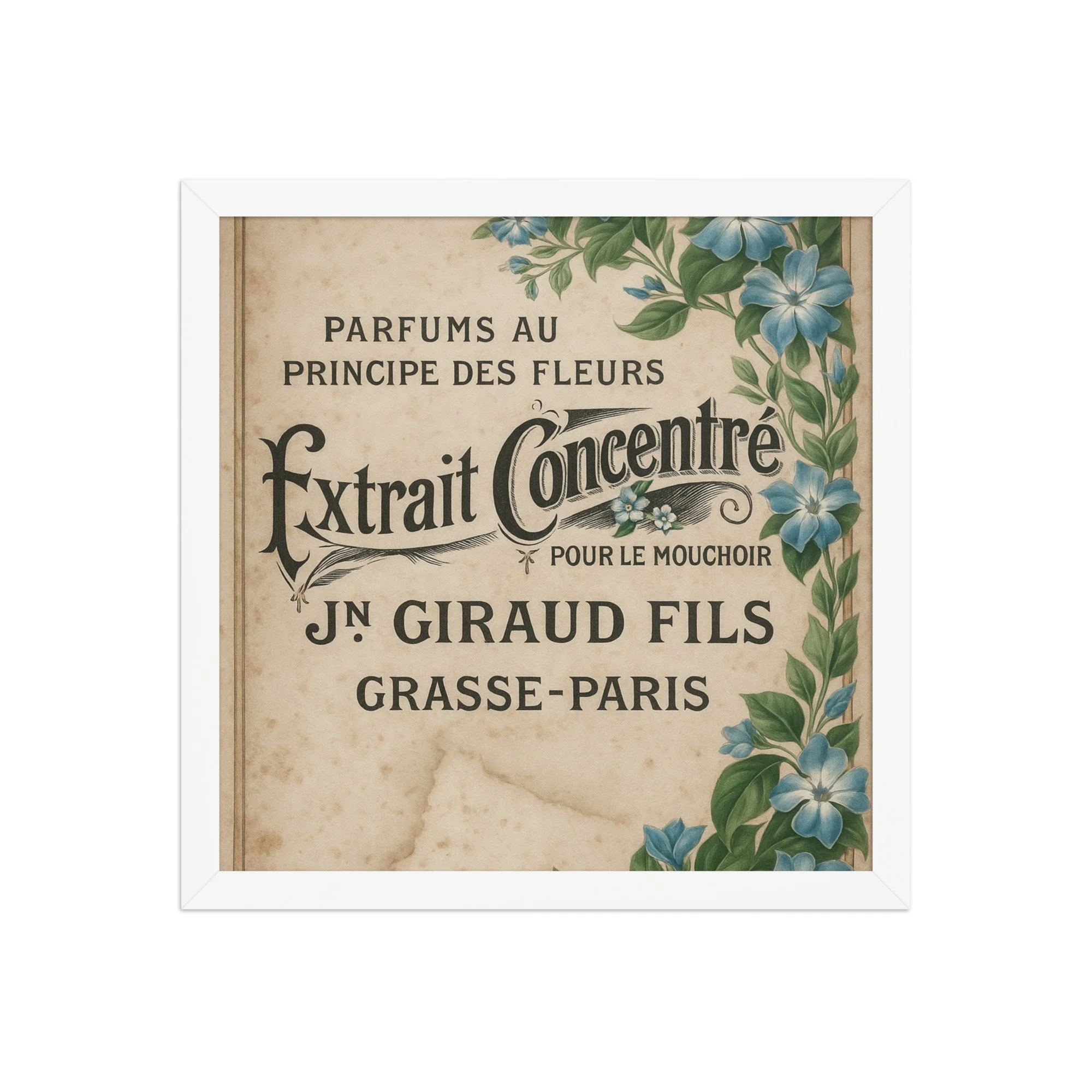Vintage French Extrait Concentré Framed Print