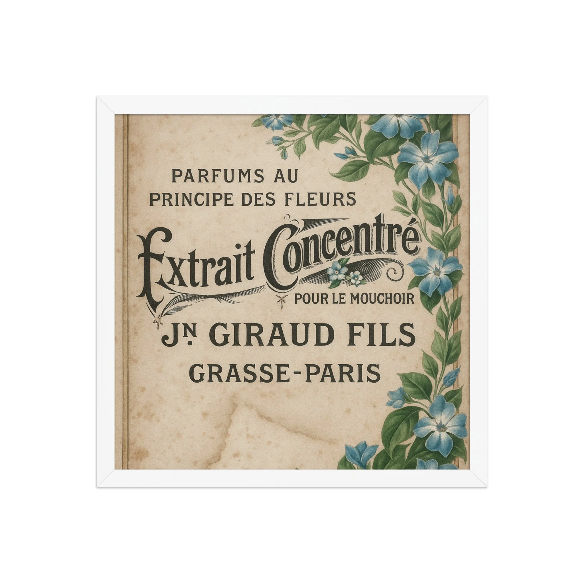 Vintage French Extrait Concentré Framed Print