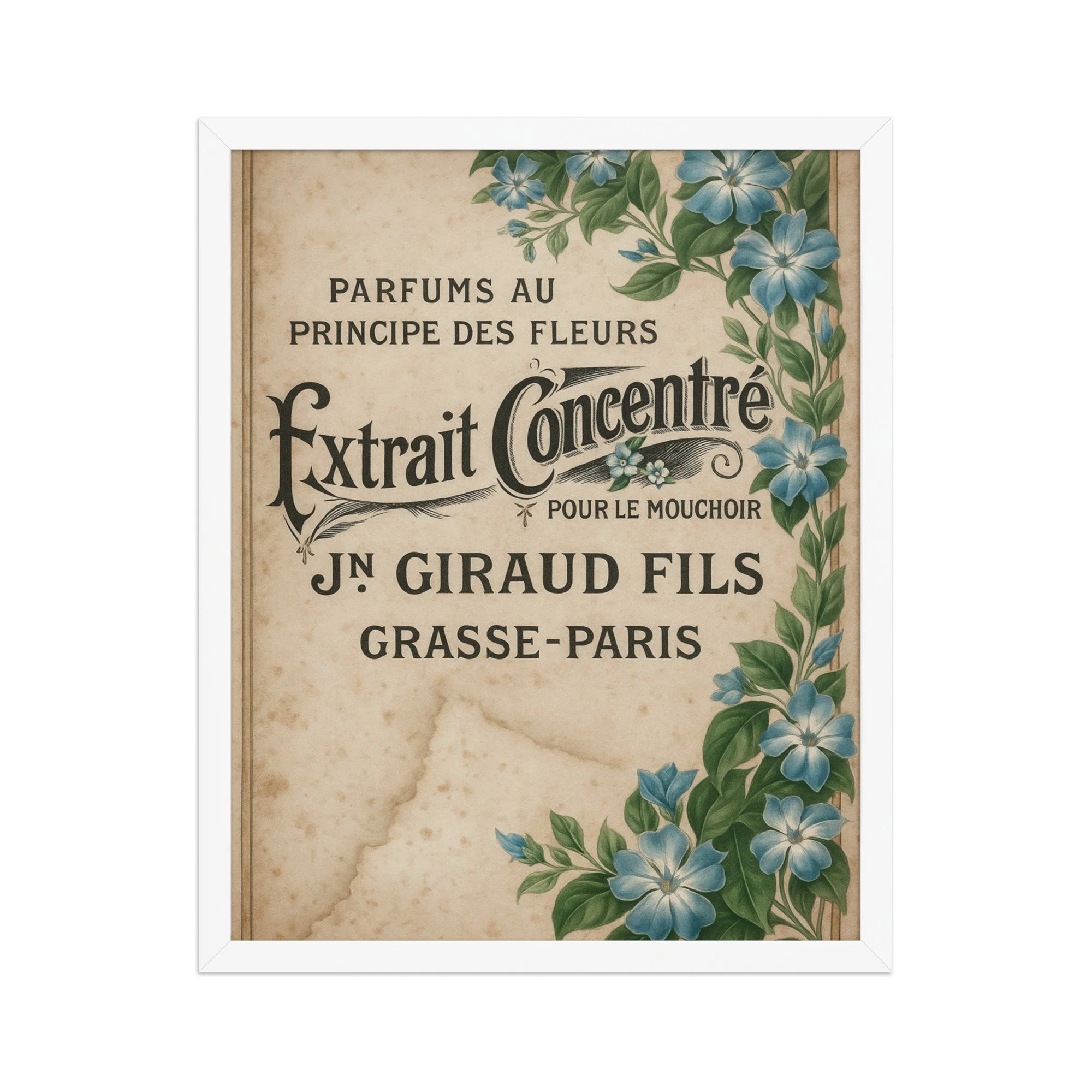 Vintage French Extrait Concentré Framed Print