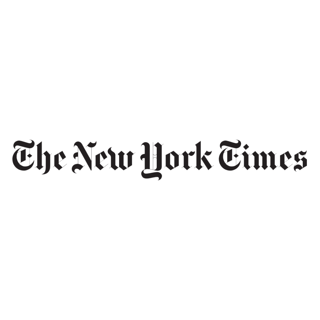 Black and white logo of The New York Times with a crown symbol at the top
