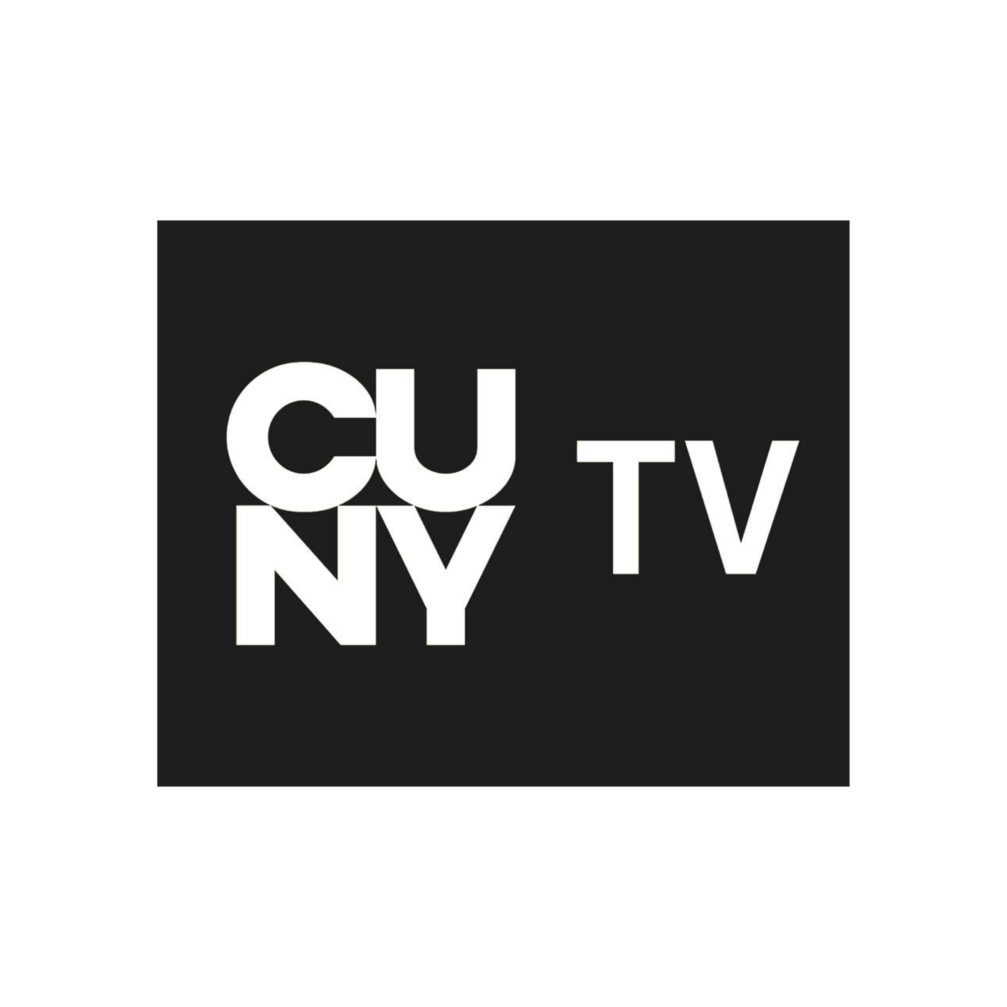 Logo for CUNY TV in black and white.