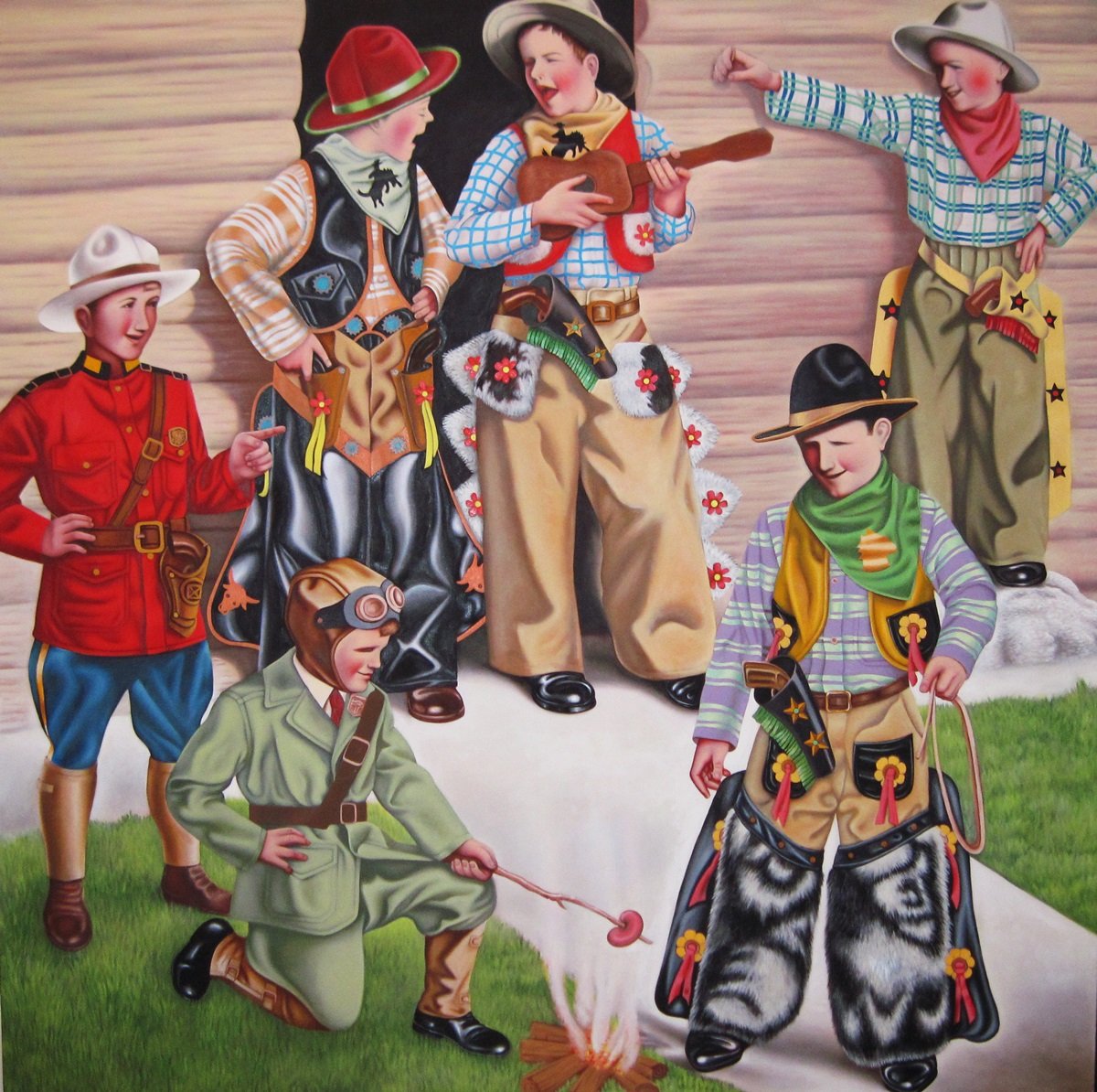 "Little Men", oil on canvas, 60 x 60 inches