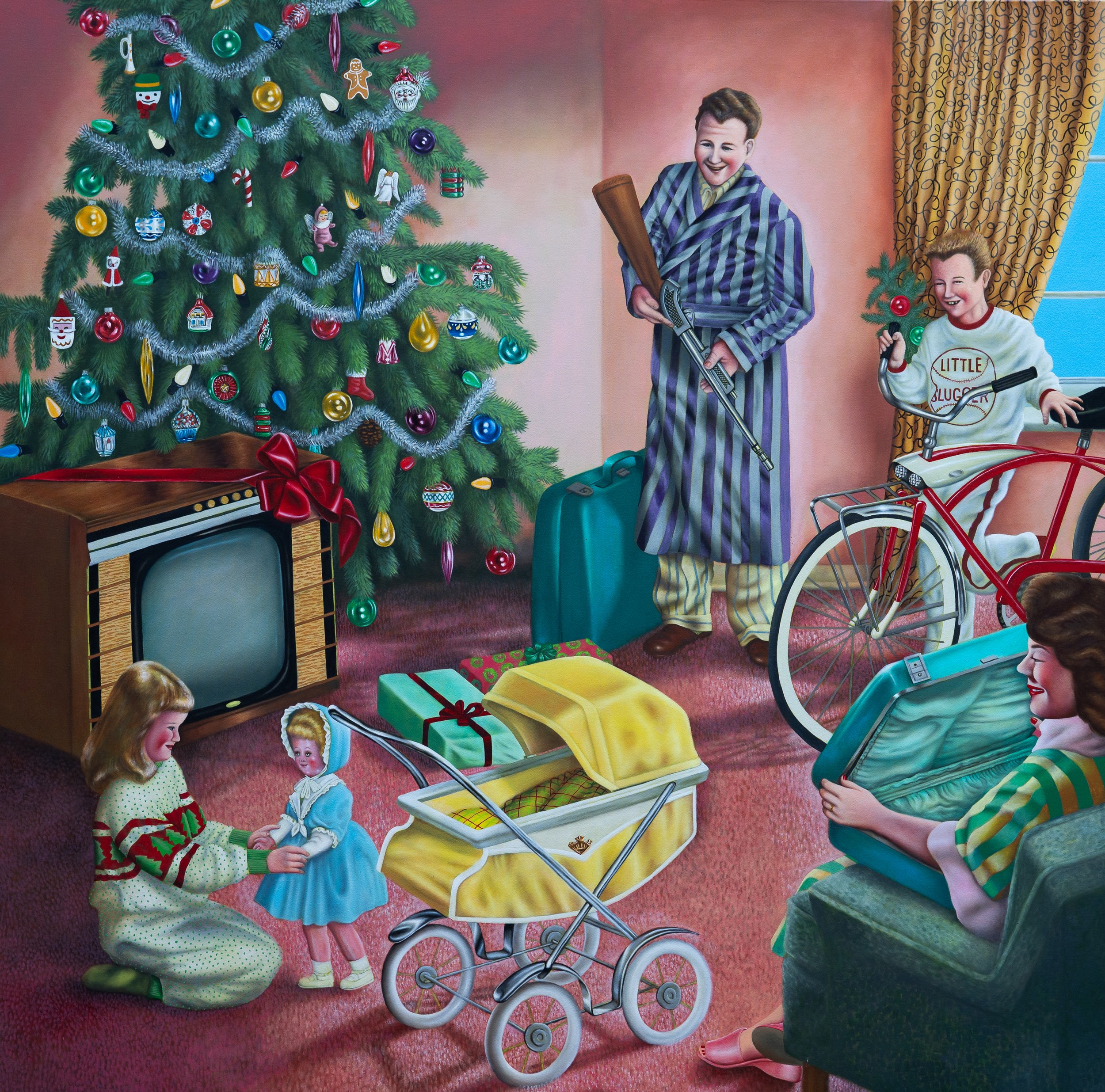 "Merry Christmas!", oil on canvas, 60" x 60"