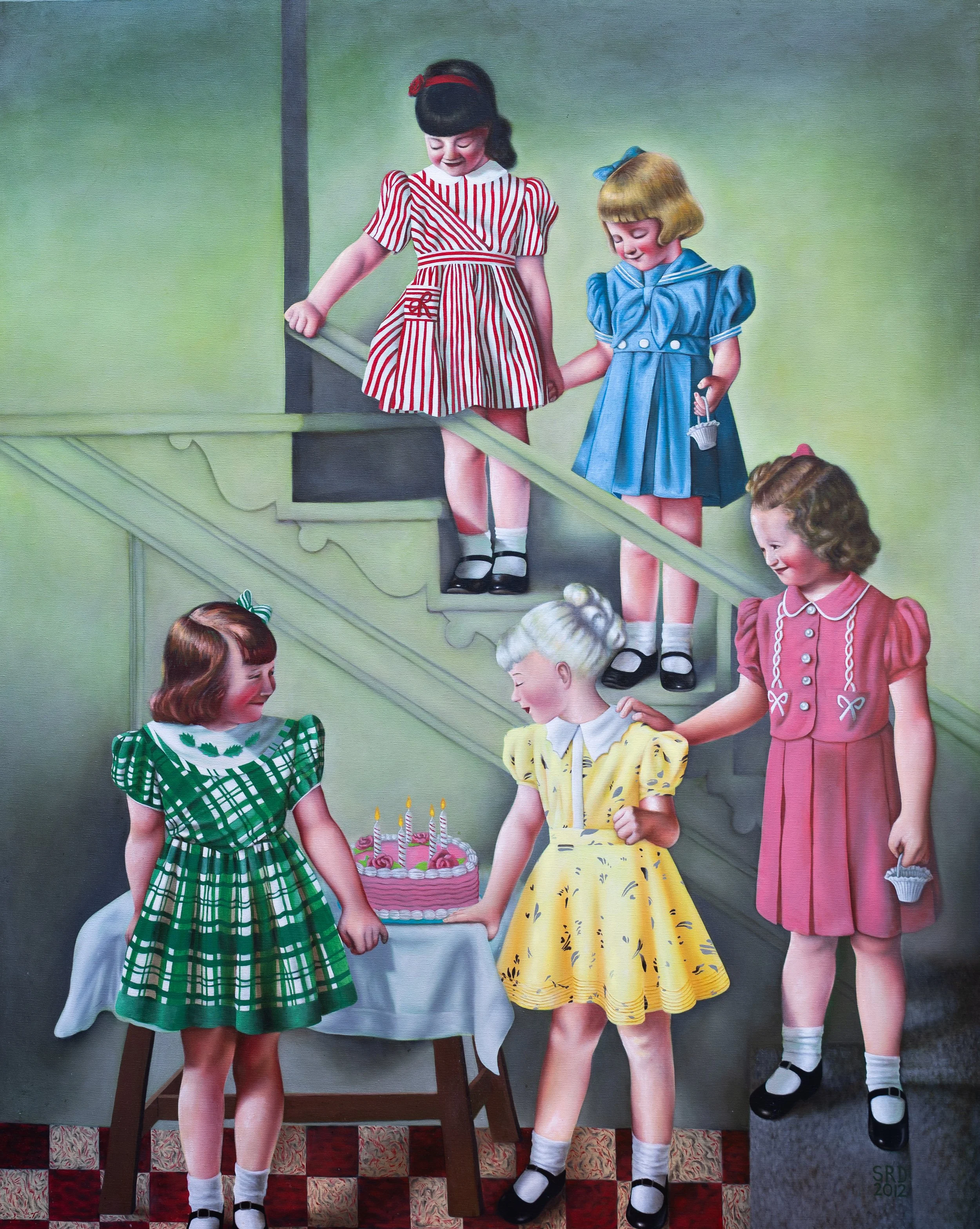 "Birthday Girls", oil on canvas, 48 x 60 inches