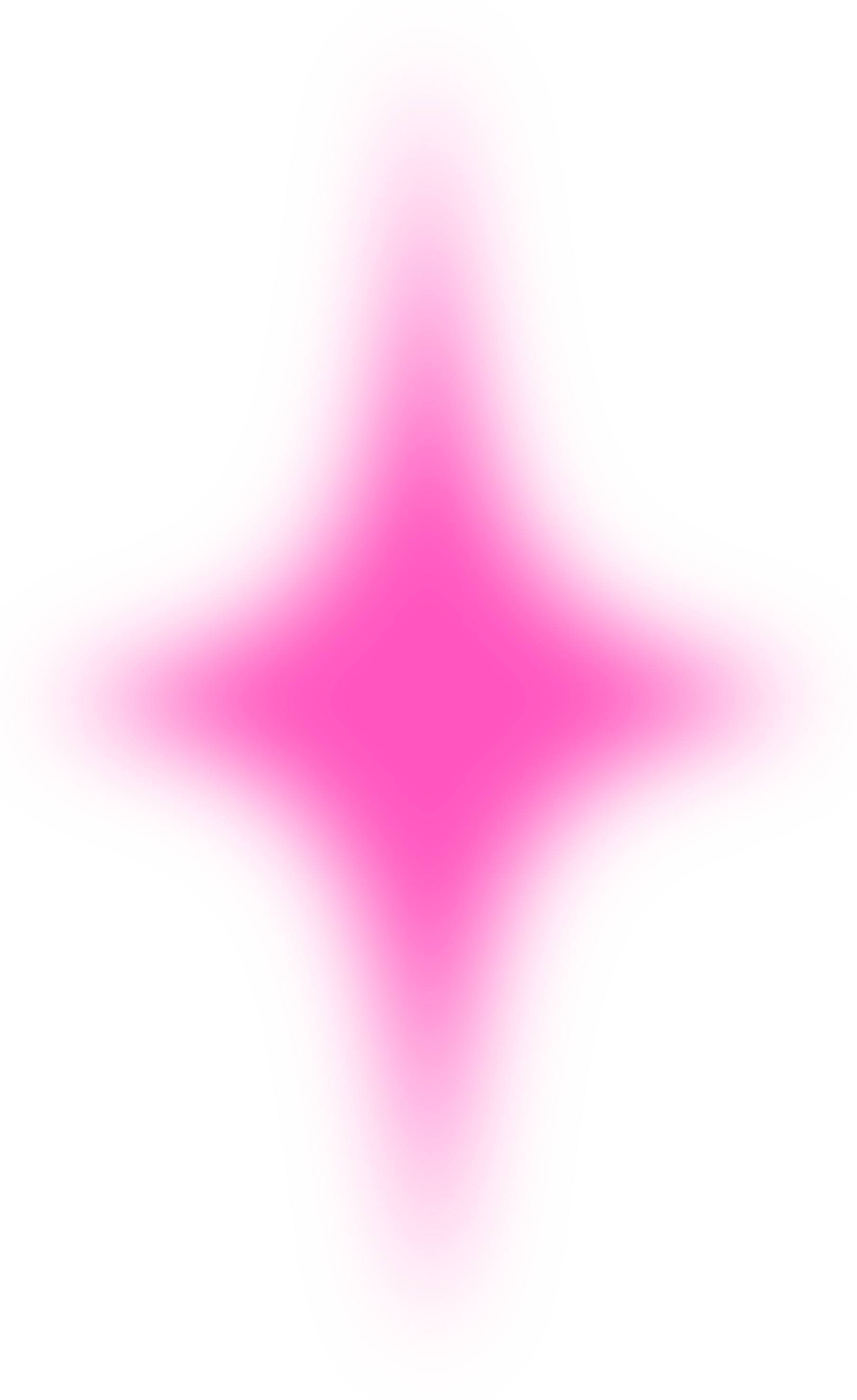 Bright pink abstract shape with curving edges and layered contours on a black background.