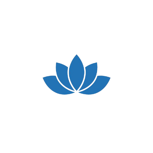 Blue lotus flower logo with black background