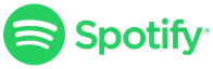 Spotify logo in green with text reading 'Spotify'