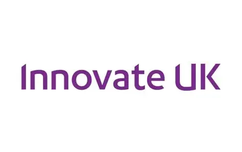 Text saying  "Innovate UK" in purple font on a white background.