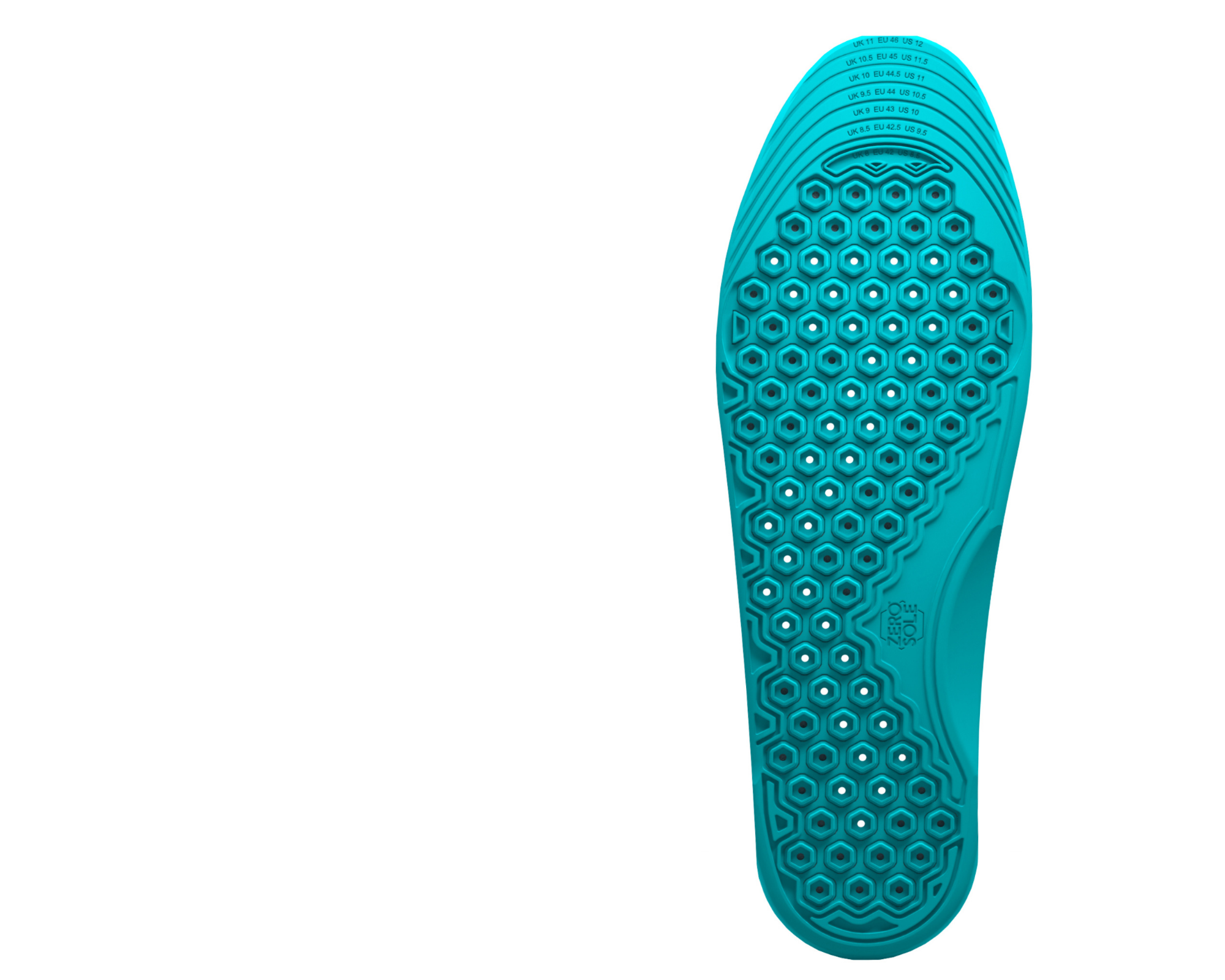 ZeroSole insole with hexagons removed for pressure relief