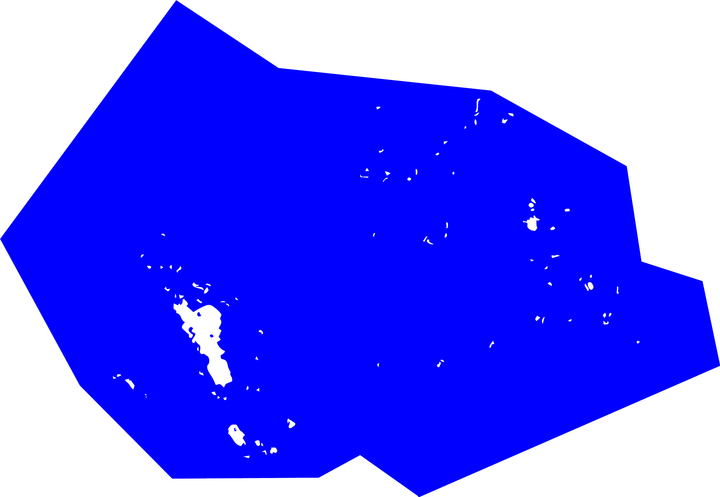 A blue 3D rendering of a map of Haiti with black background.