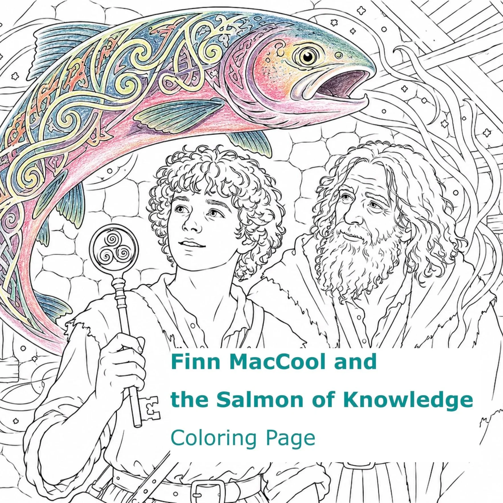 L1CP25611+Finn+MacCool+and+the+Salmon+of+Knowledge+_+Coloring+Page+_+Web.jpg