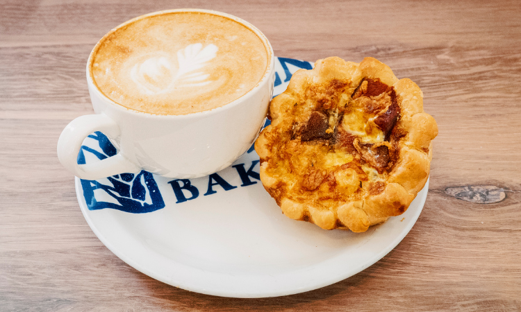 The Broadway - Quiche + Salted Caramel Latte 