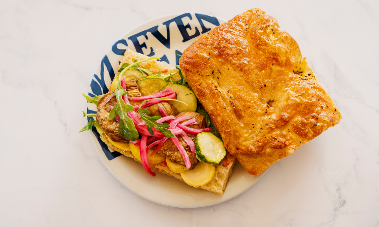 Roasted Veggie Focaccia Sandwich