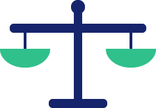Balance scales weighing two empty pans