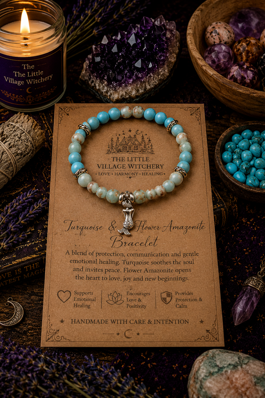 Turquoise & Flower Amazonite Bracelet