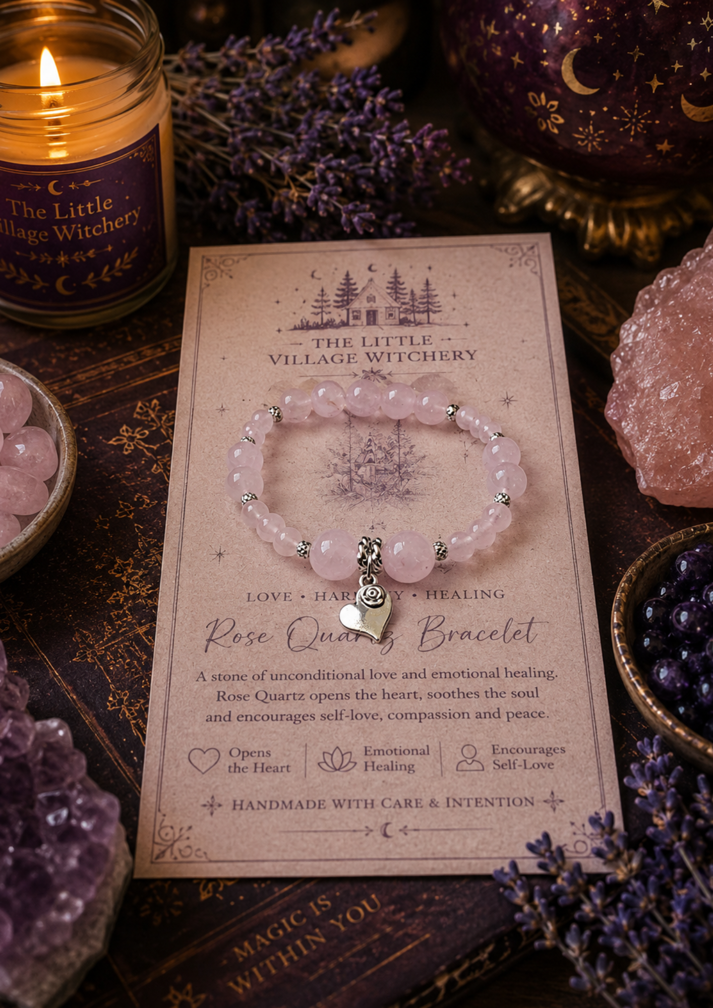 Rose Quartz Bead Bracelet