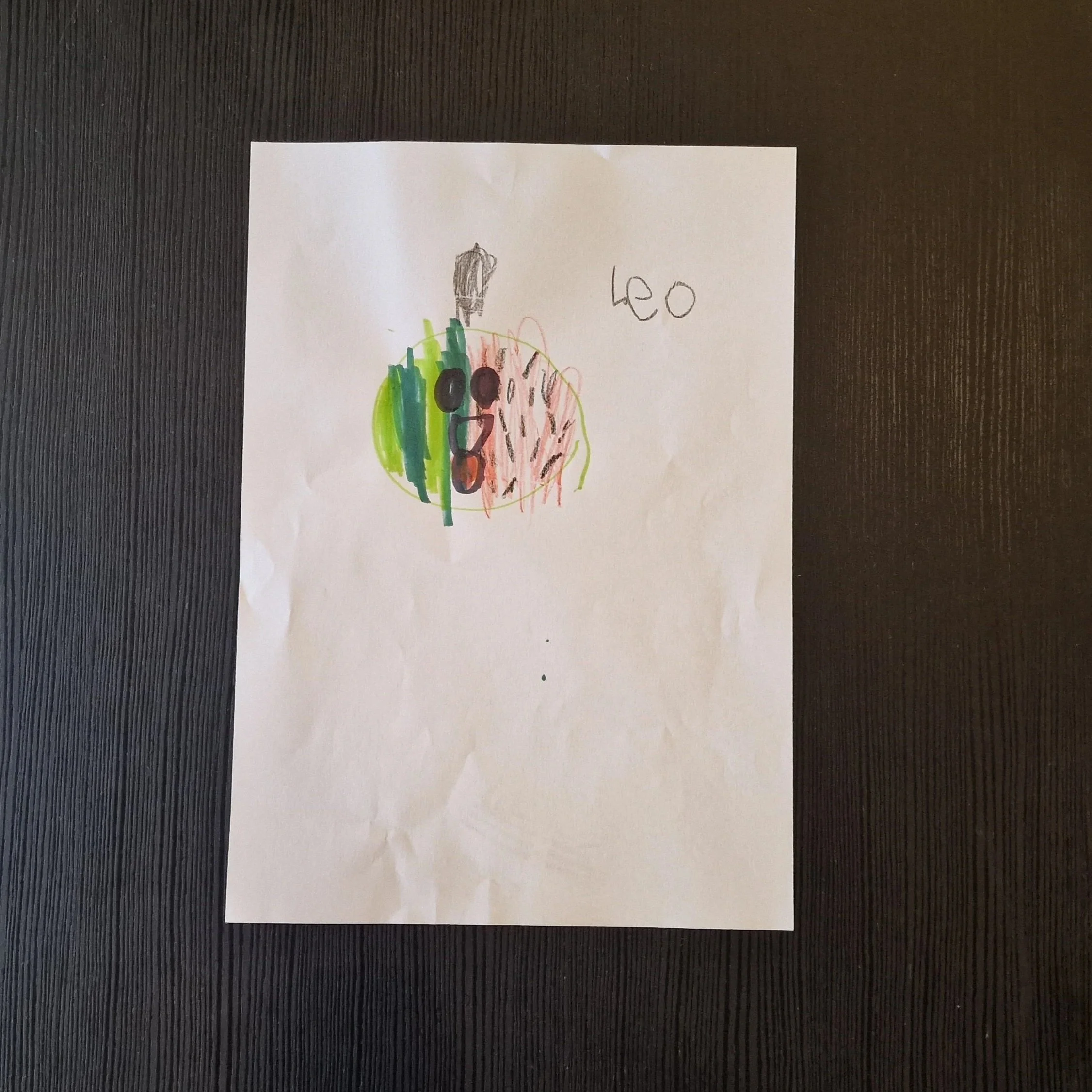 Week 2: Leo's "Half peeled half unpeeled watermelon head" gets it for week 2. On Insta I gave it to the spooky pictures, but love this dude!