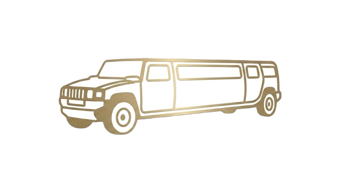 Illustration of a stretch limousine vehicle.