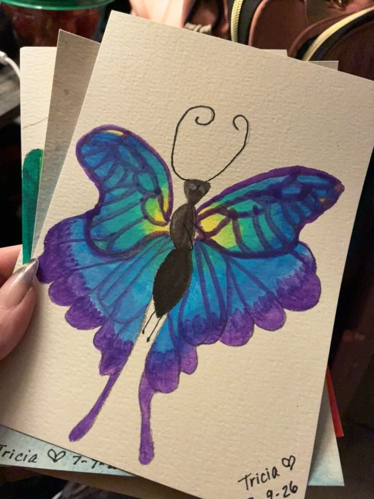 07/12/2026 "Luminating Iridescent Mystical Moth," a small 5x7" watercolor-painted card