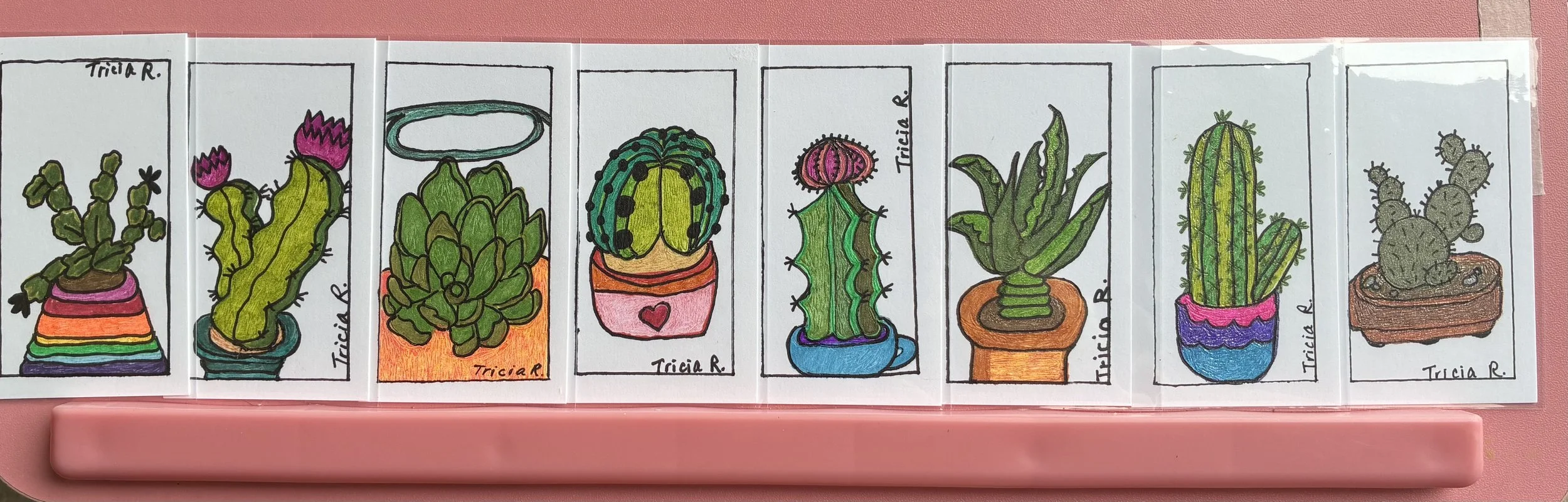07/10/2026 My FIRST series of ATCs: Cacti & Succulents
