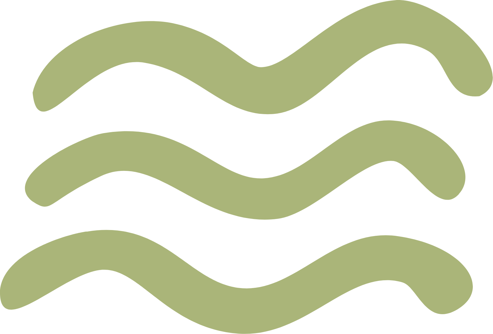 A black background with five olive green wavy lines stacked vertically.