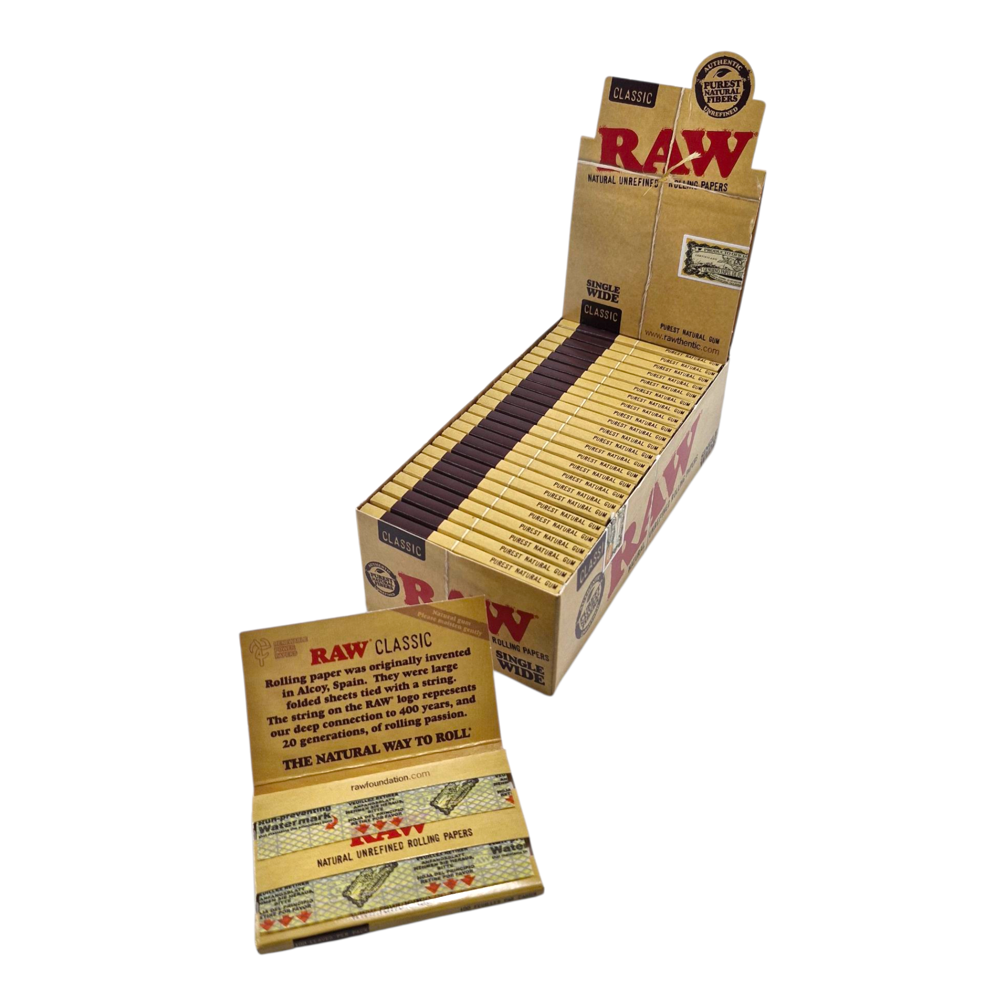 RAW Classic 2x Single Wide Papers
