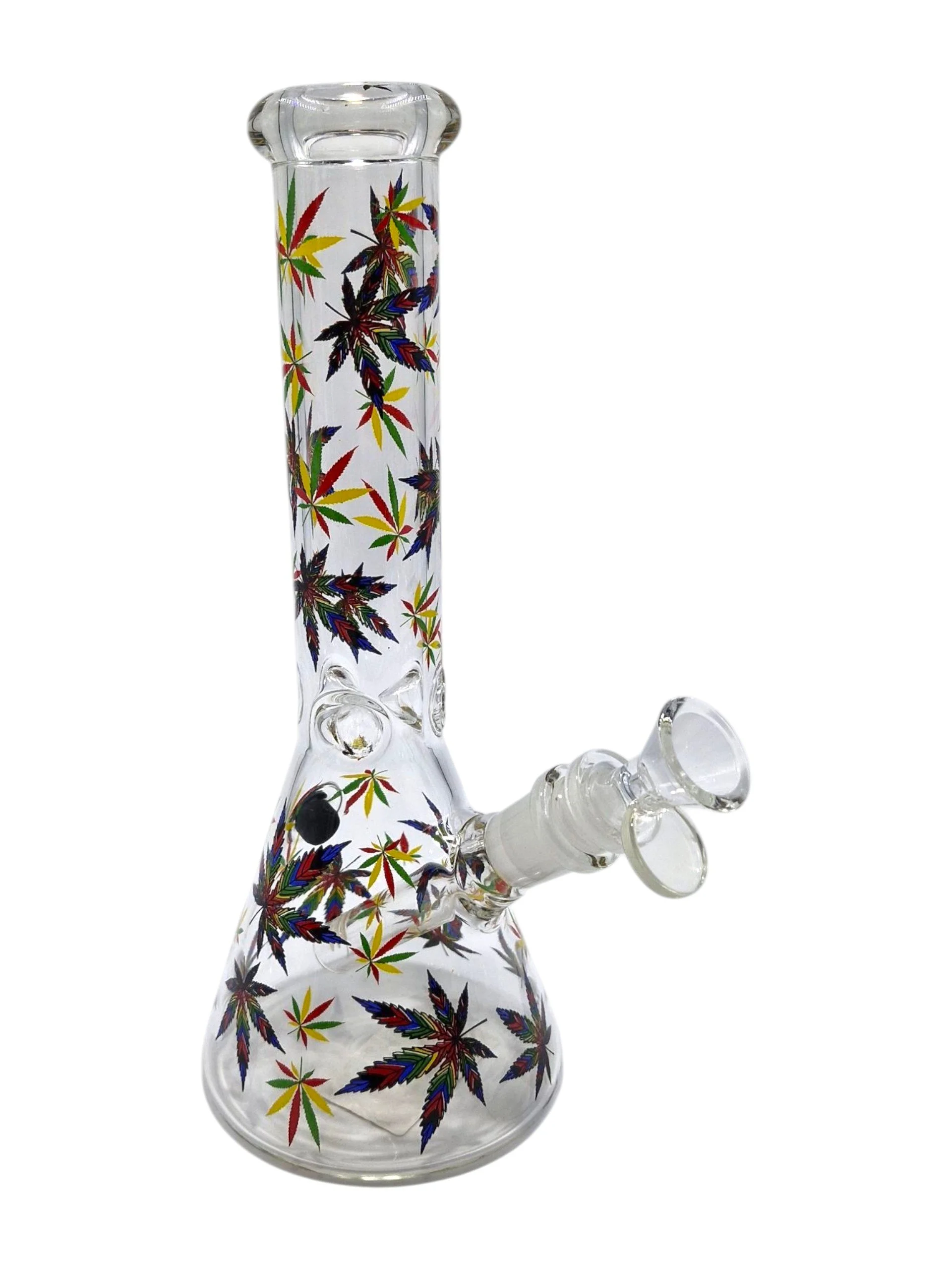 Marijuana Leaf Glass Beaker Waterpipe – 25cm
