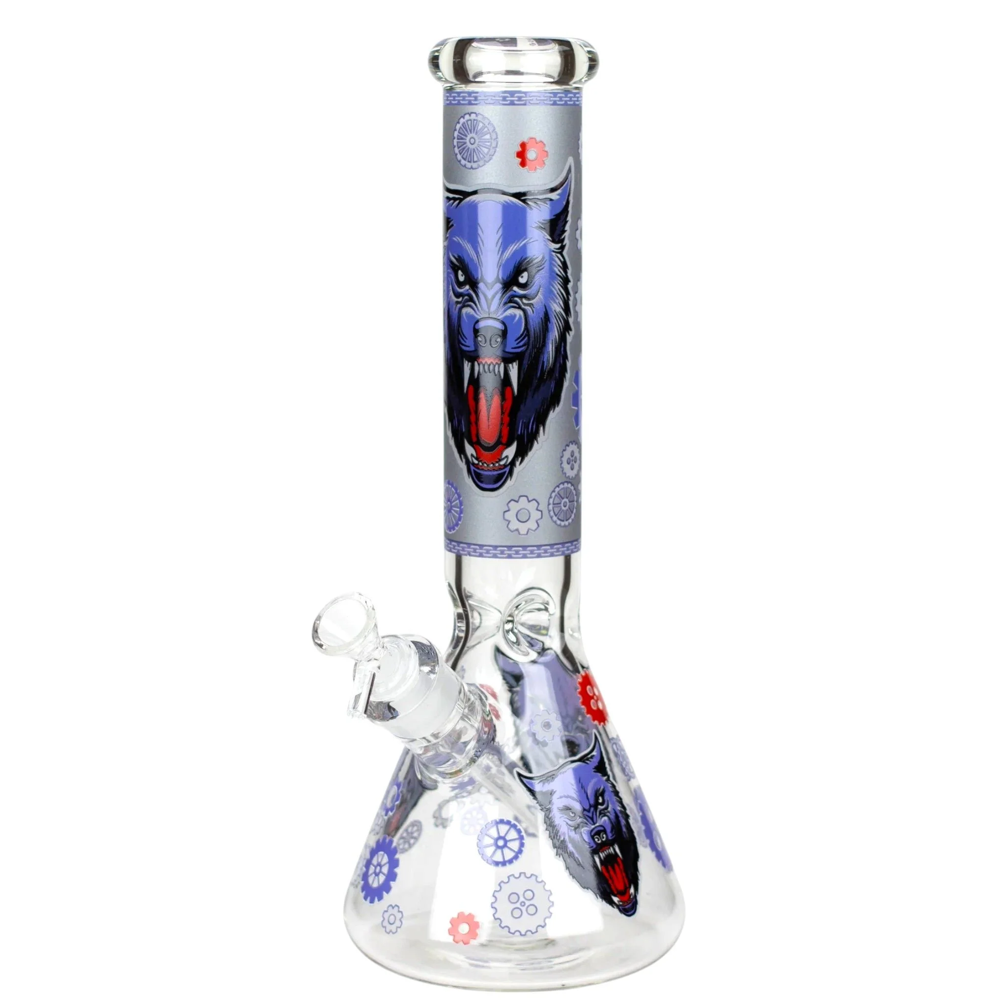 Glow In The Dark Helldog Glass Beaker Waterpipe 25cm