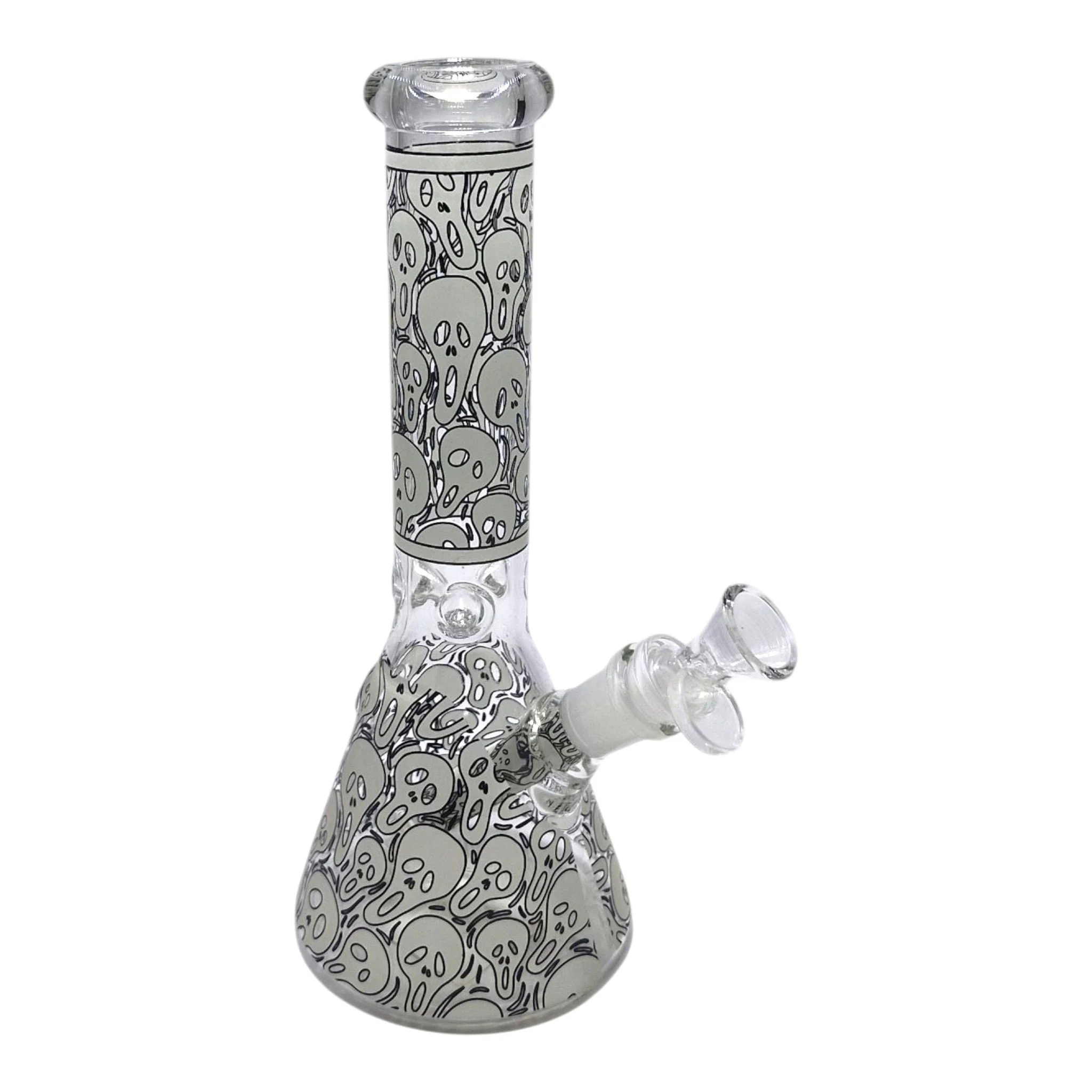 Glow in the Dark Scream Skulls Glass Beaker Bong – 25cm