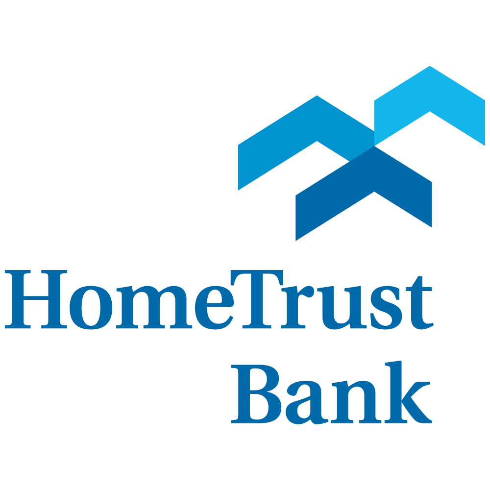Logo of HomeTrust Bank featuring a stylized house and the bank's name in blue text.