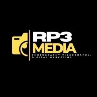 RP3 Media logo with a yellow camera icon and white and yellow text on a black background