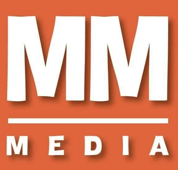 MMM Media logo with bold white letters on an orange background, featuring a horizontal white line separating the initials from the word 'MEDIA' below.