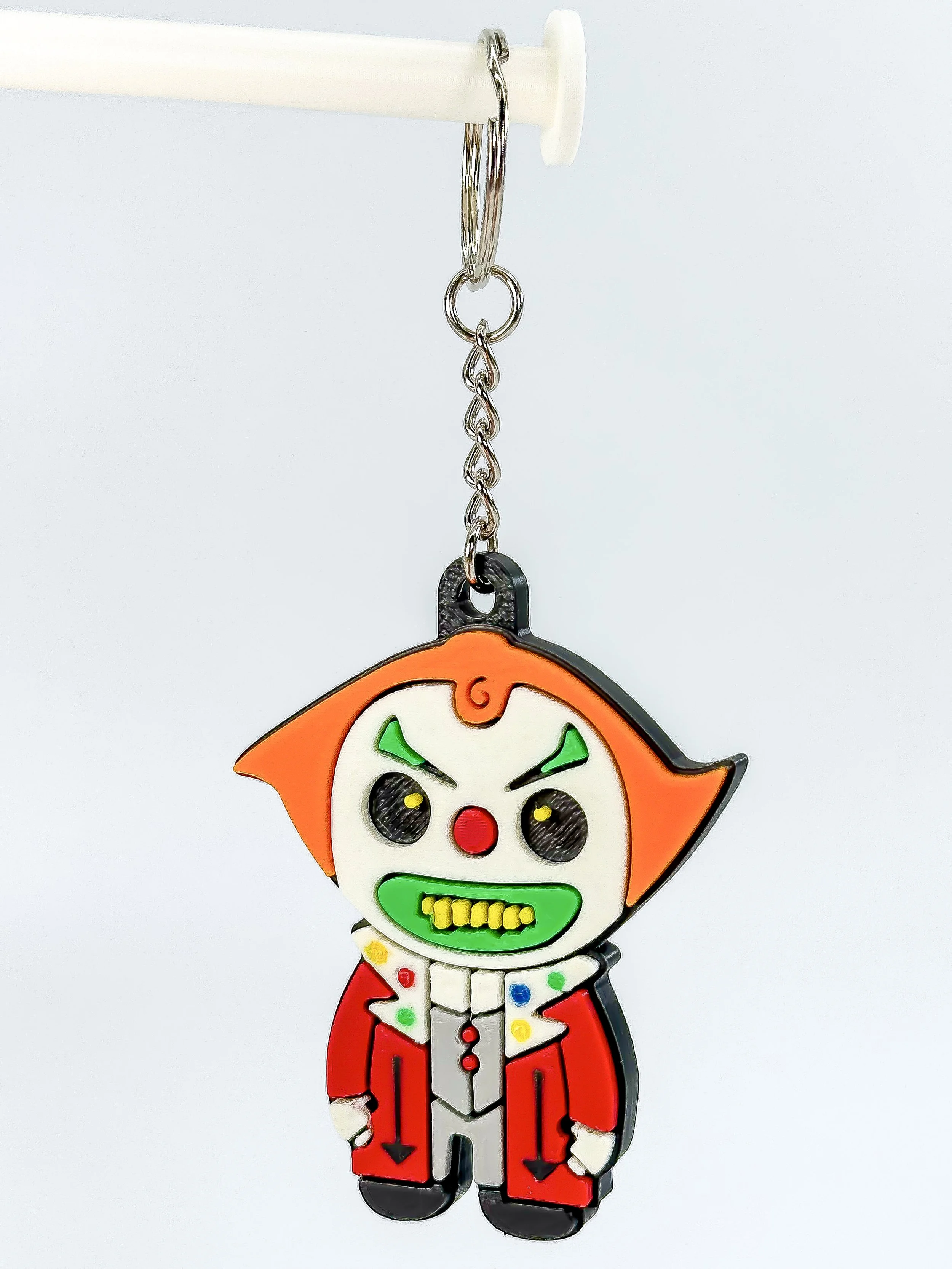 creepy clown in town keychain