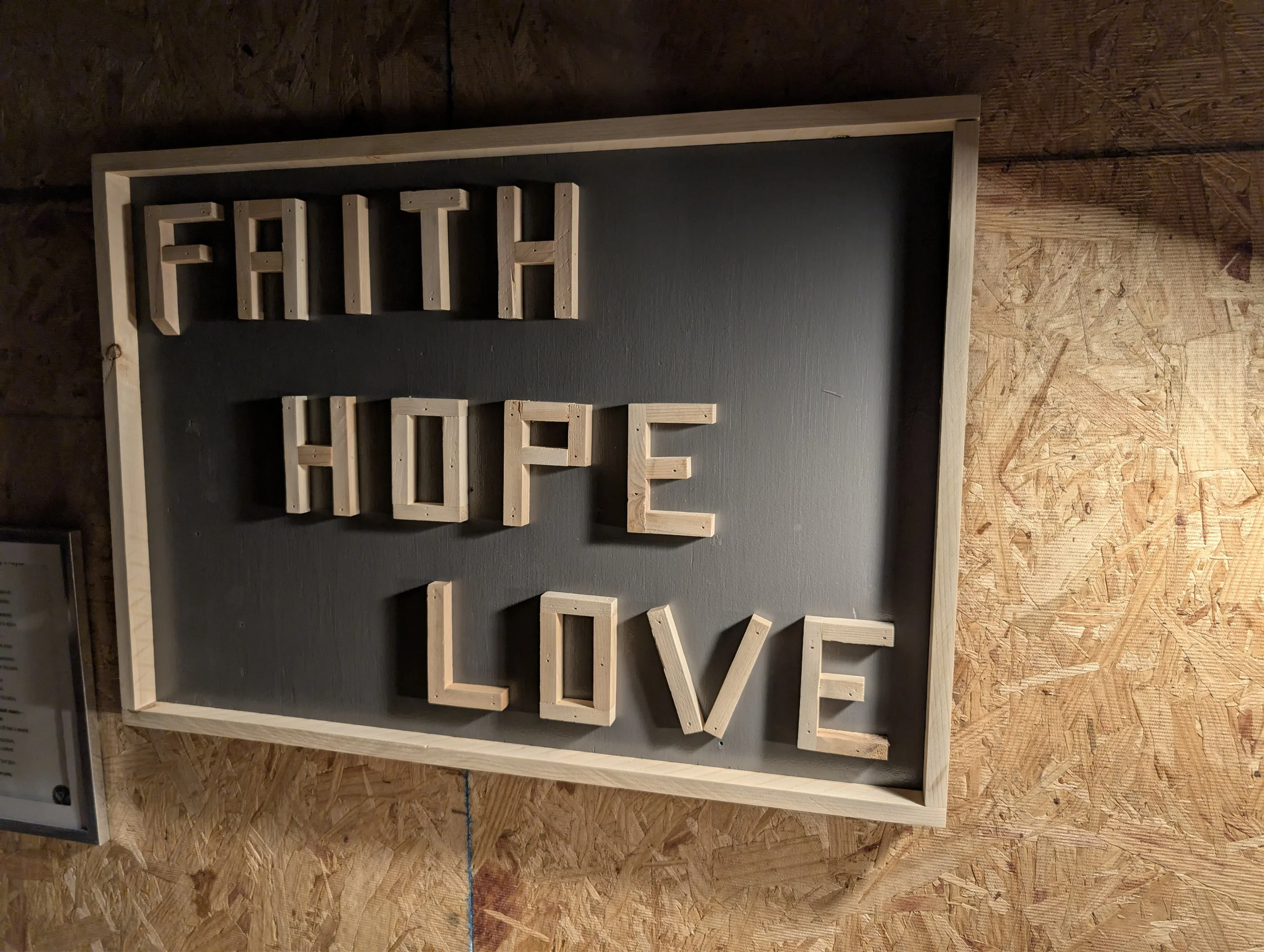 Faith Hope Love sign