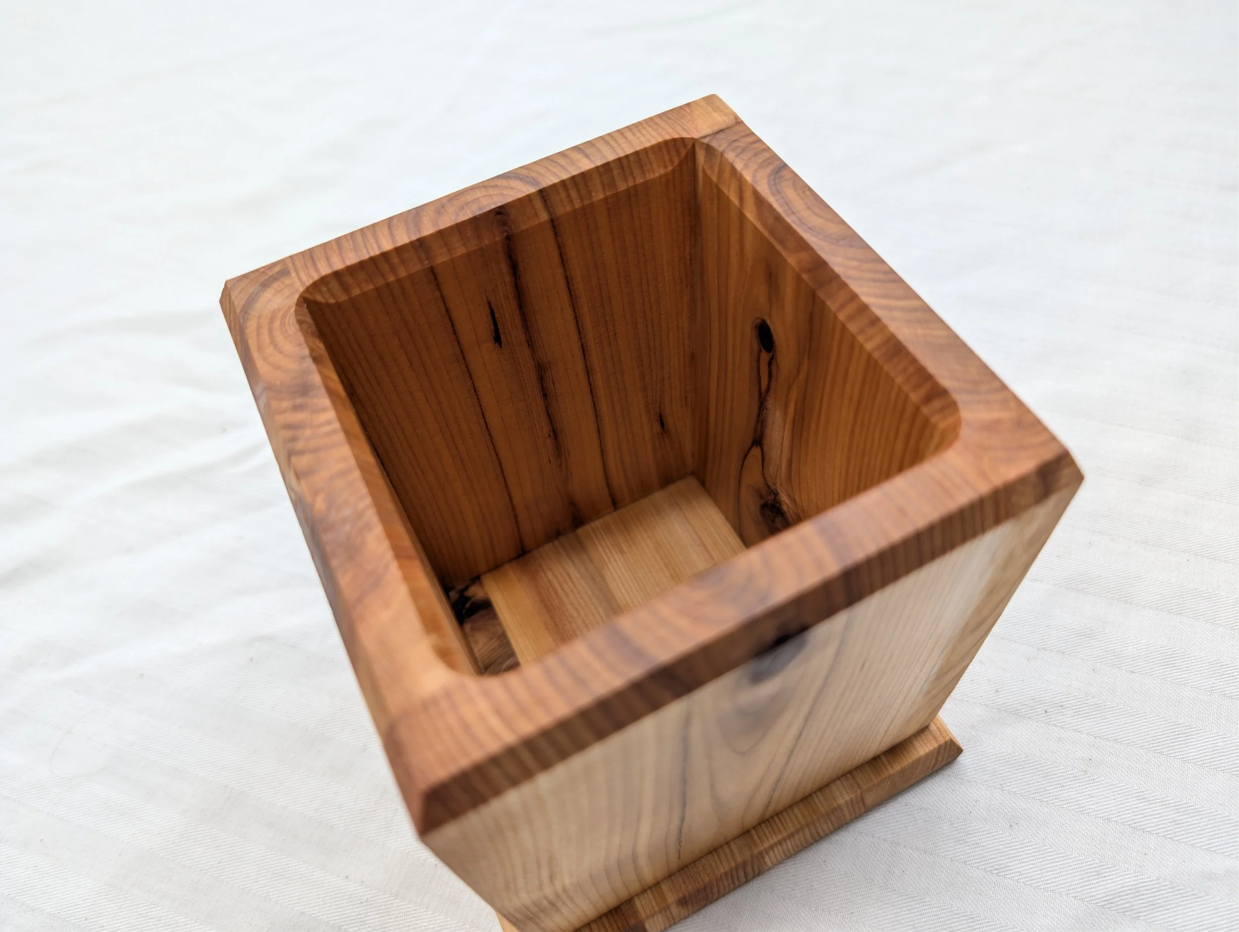 Handcrafted Cedar Desk Organizer & Pen Holder | Polyurethane Finished