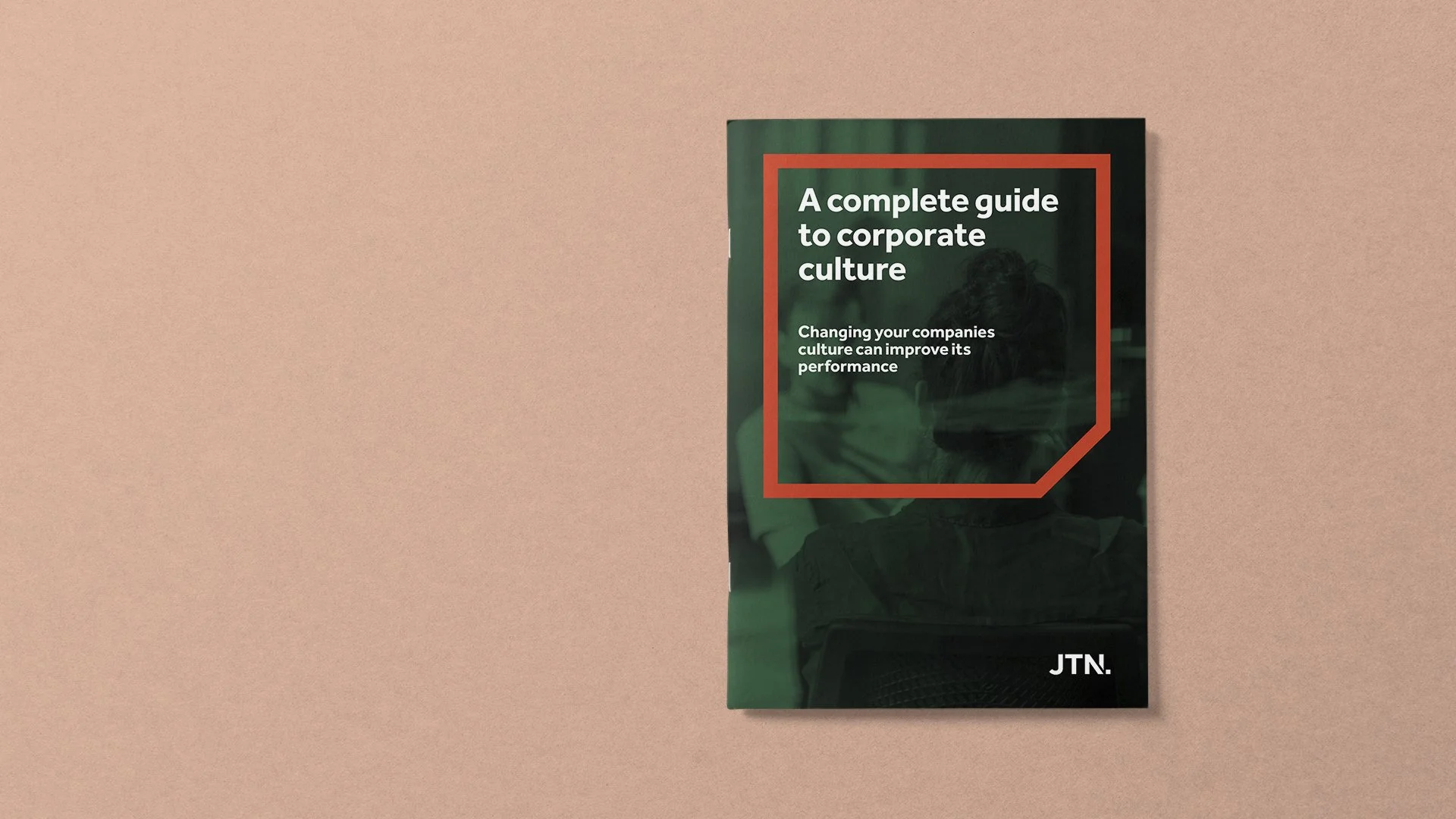 modern designed printed business brochure on light coloured background