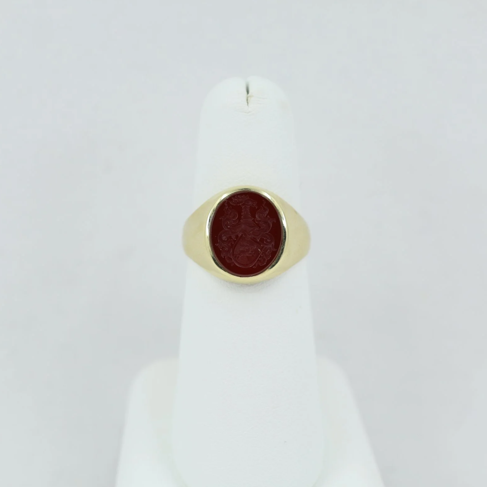 Etched Carnelian Signet Ring
