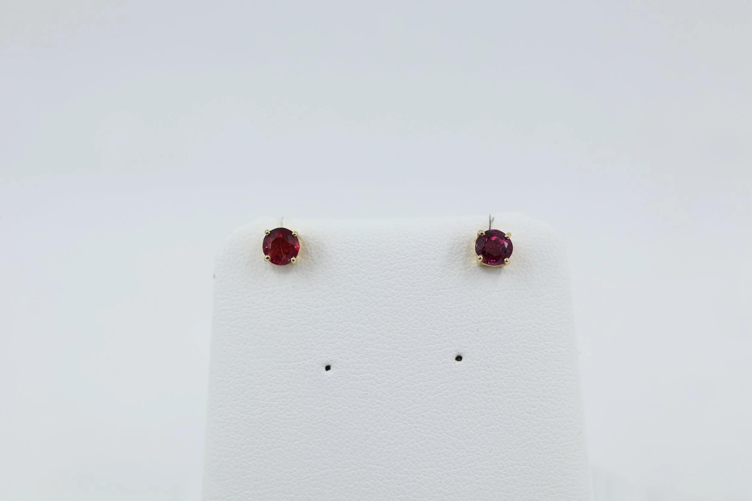 Ruby Solitaire Stud Earrings