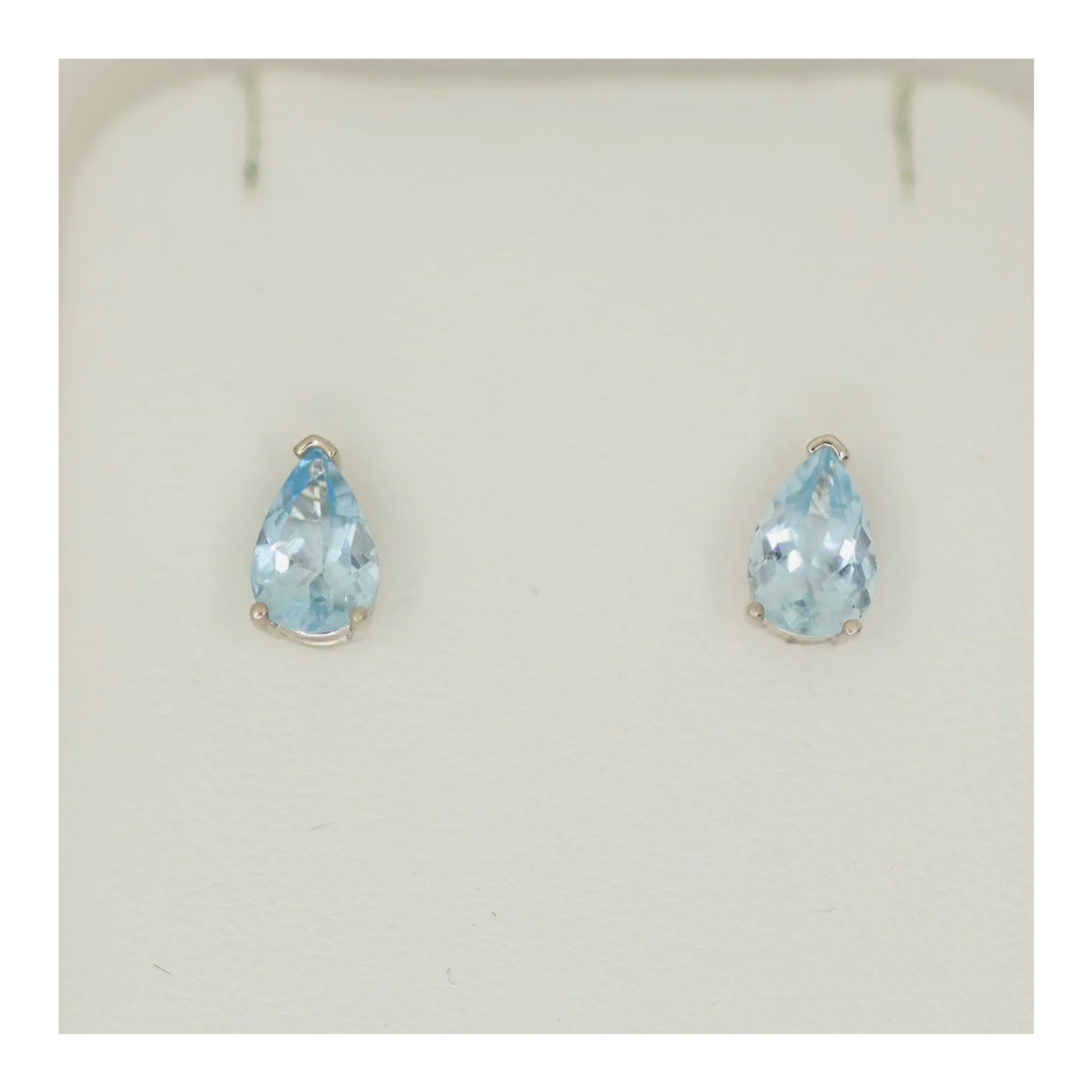 Pear Aquamarine Stud Earrings