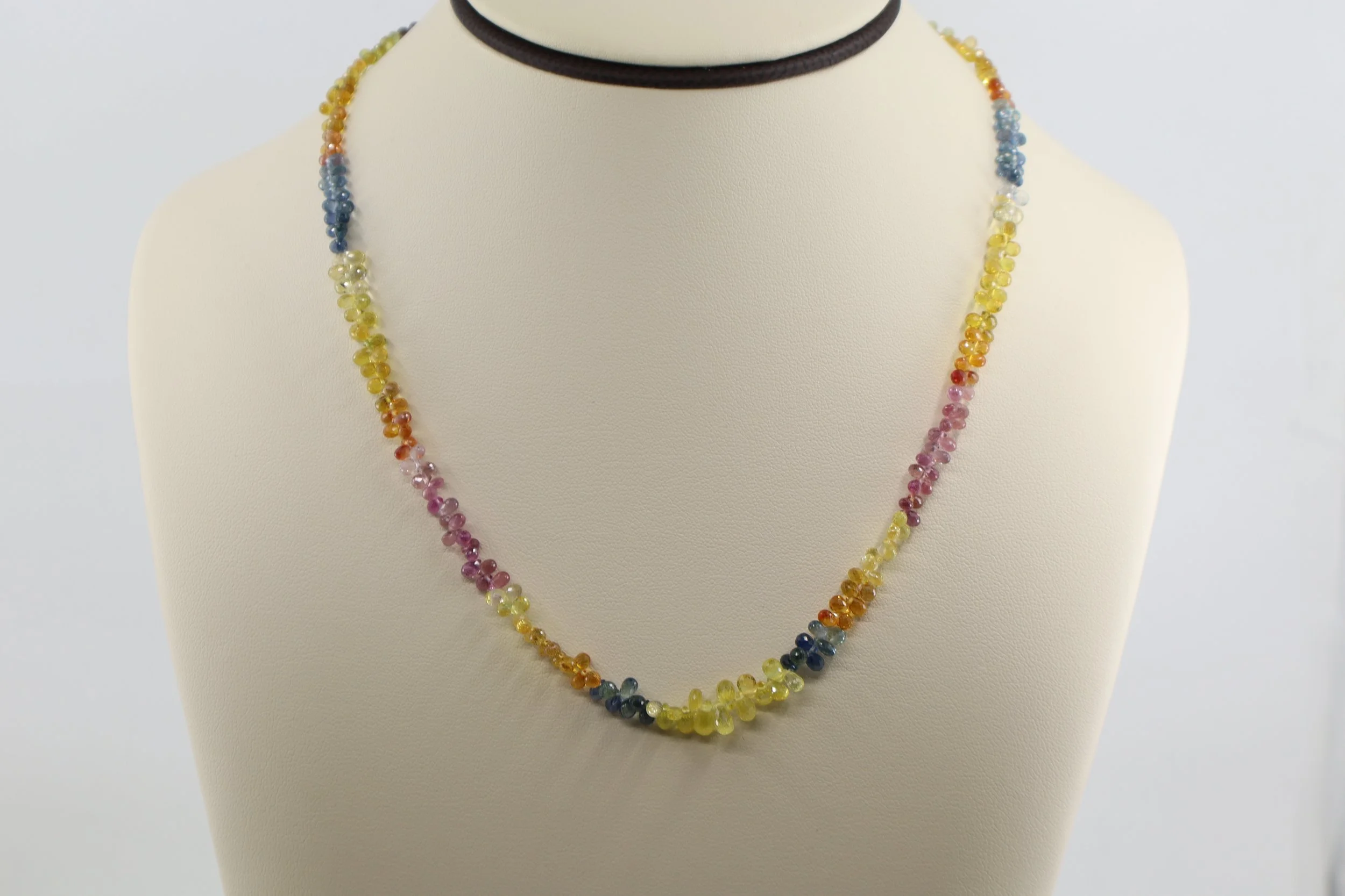 Multicolor Sapphire Bead Necklace