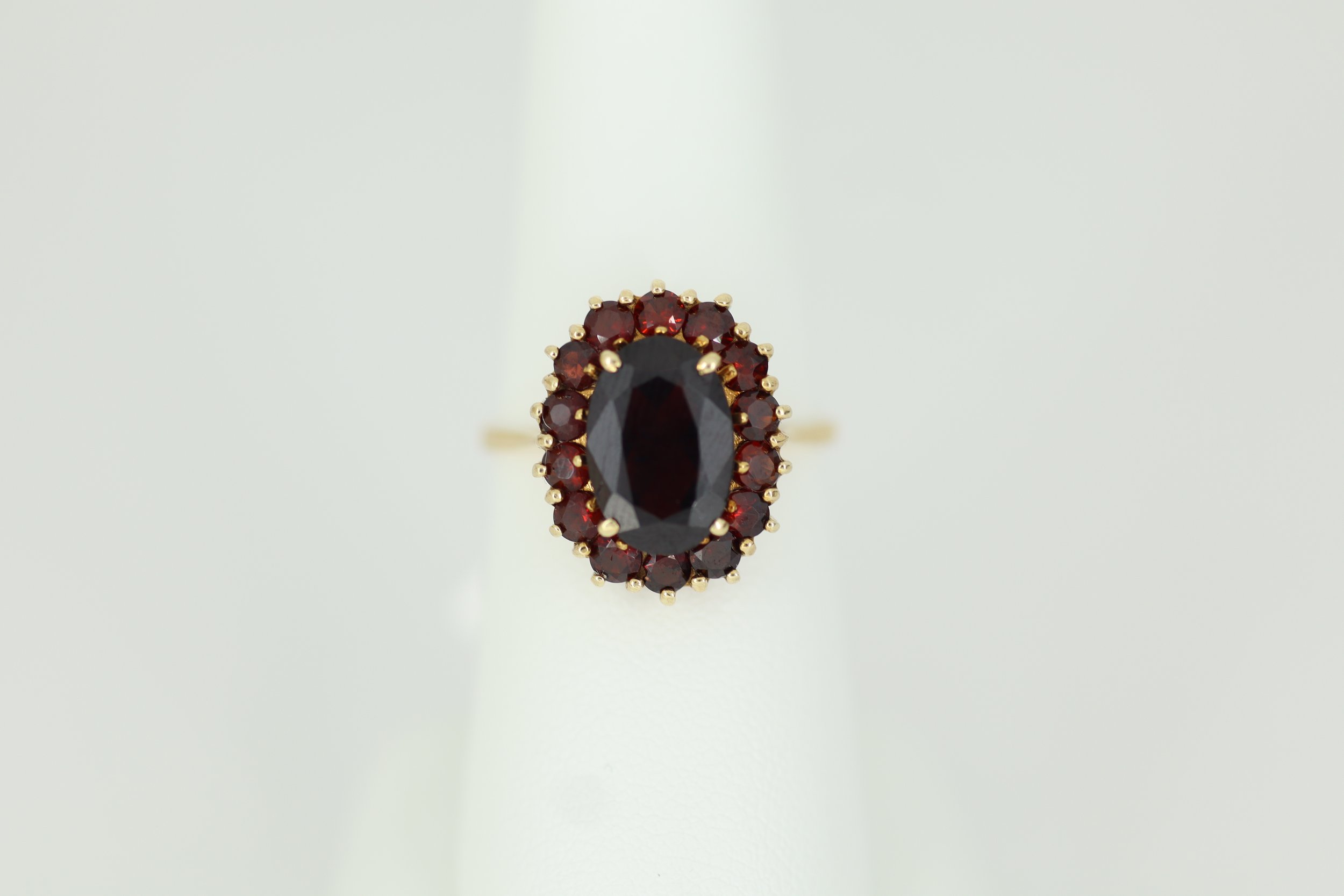 Garnet Halo Ring