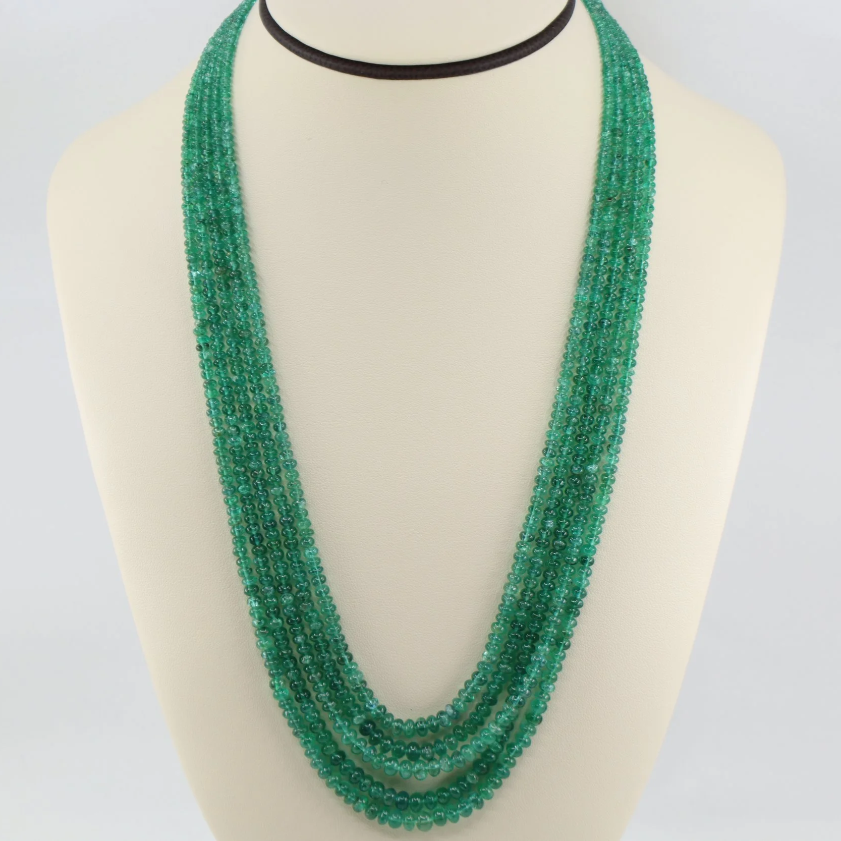 Five-Strand Emerald Bead Necklace