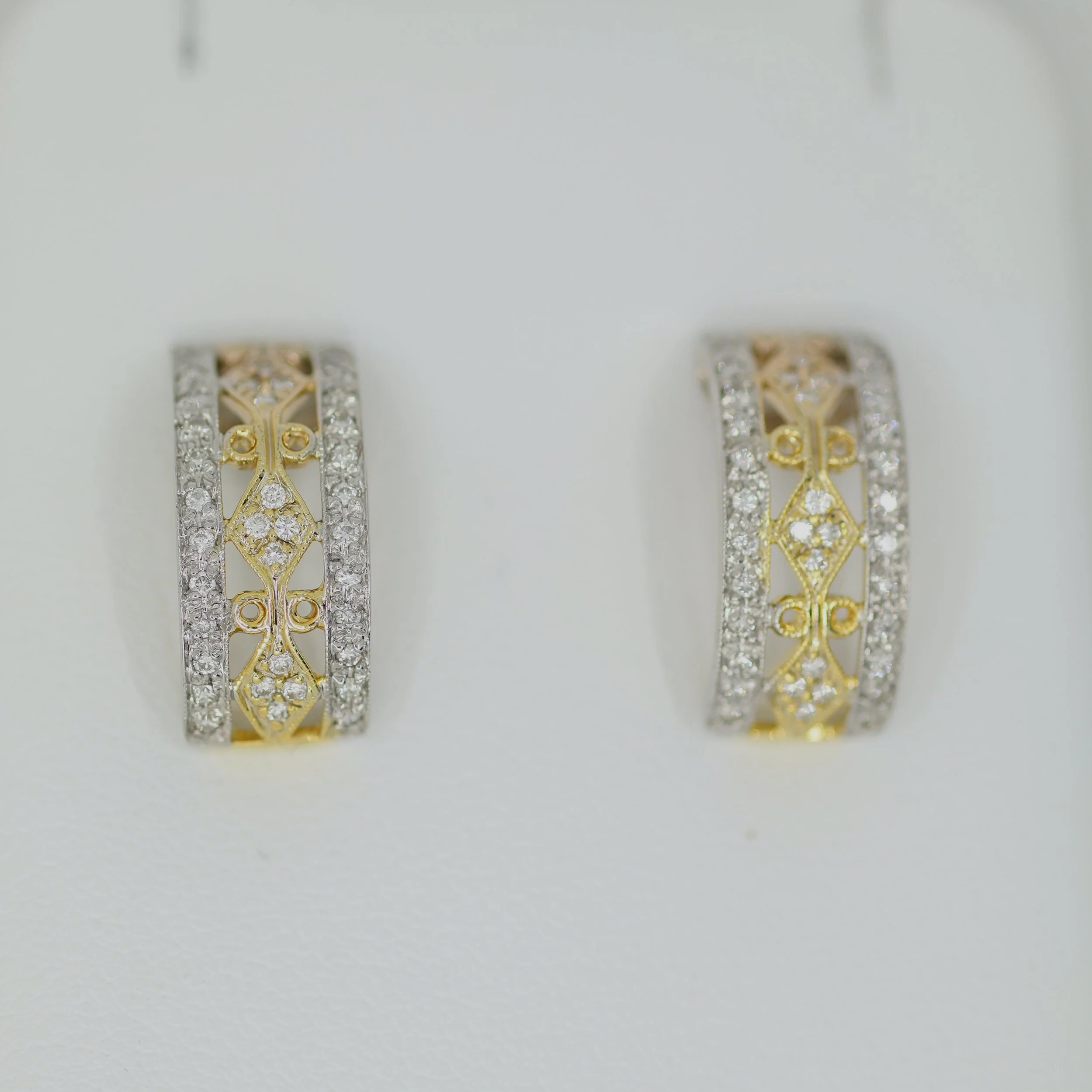 Diamond Filigree Hoop Earrings