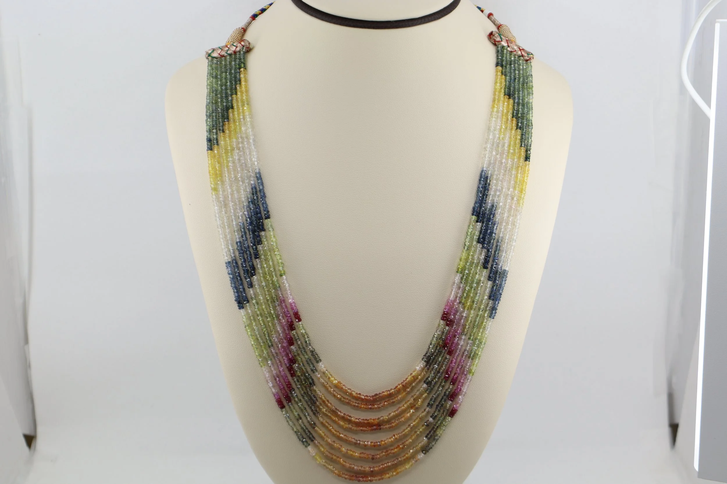 Multicolor Sapphire Multi-Strand Necklace