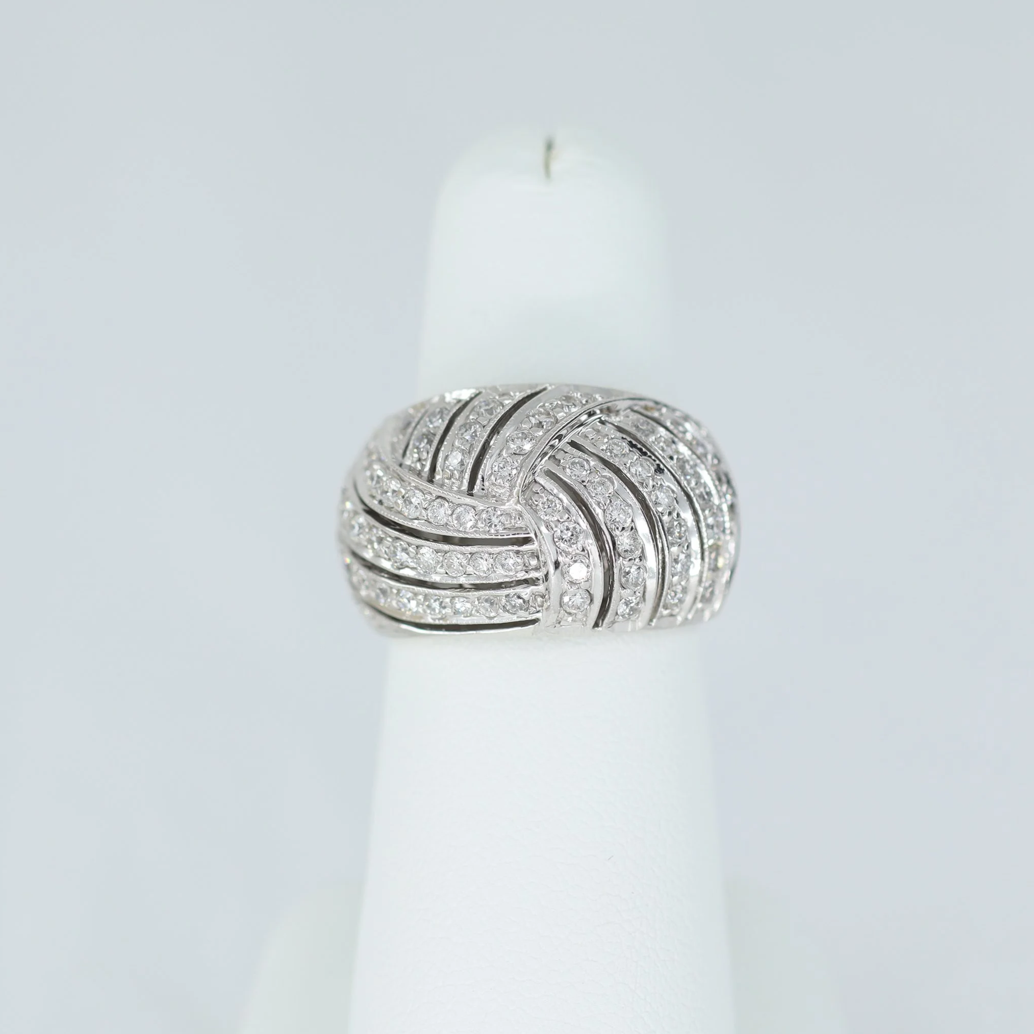 Diamond Swirl Dome Ring