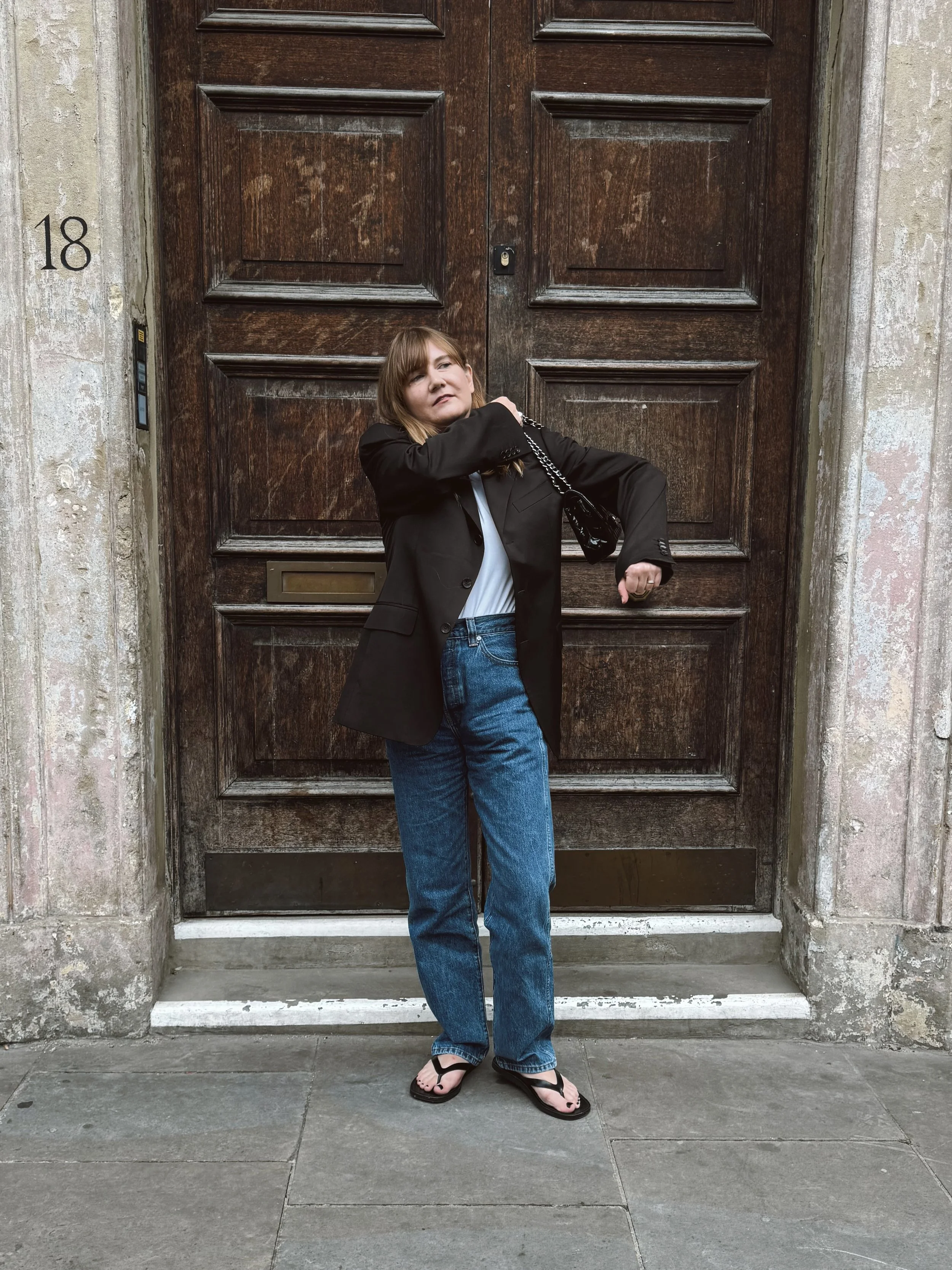 Tova Turkel wearing Khaite jeans